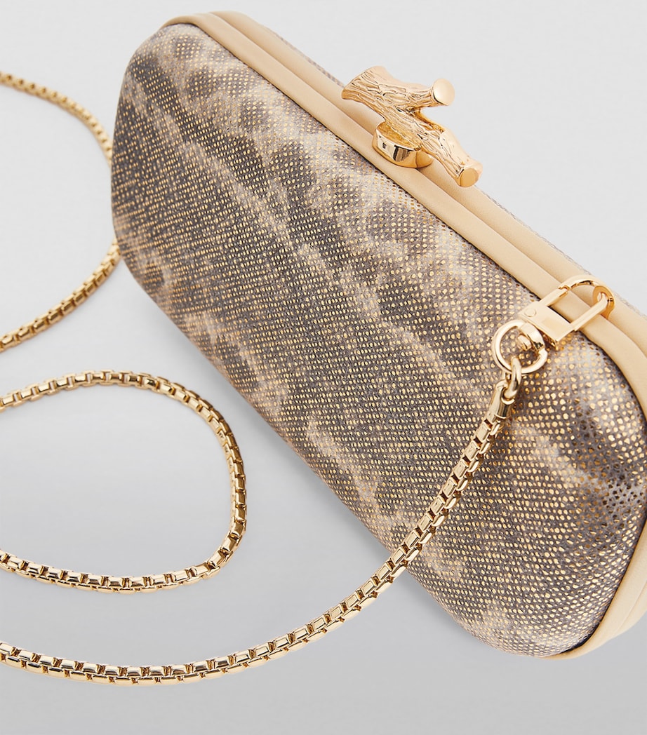 Maria Oliver Lizard Skin Emilia Clutch Bag Natural Corda Image 3