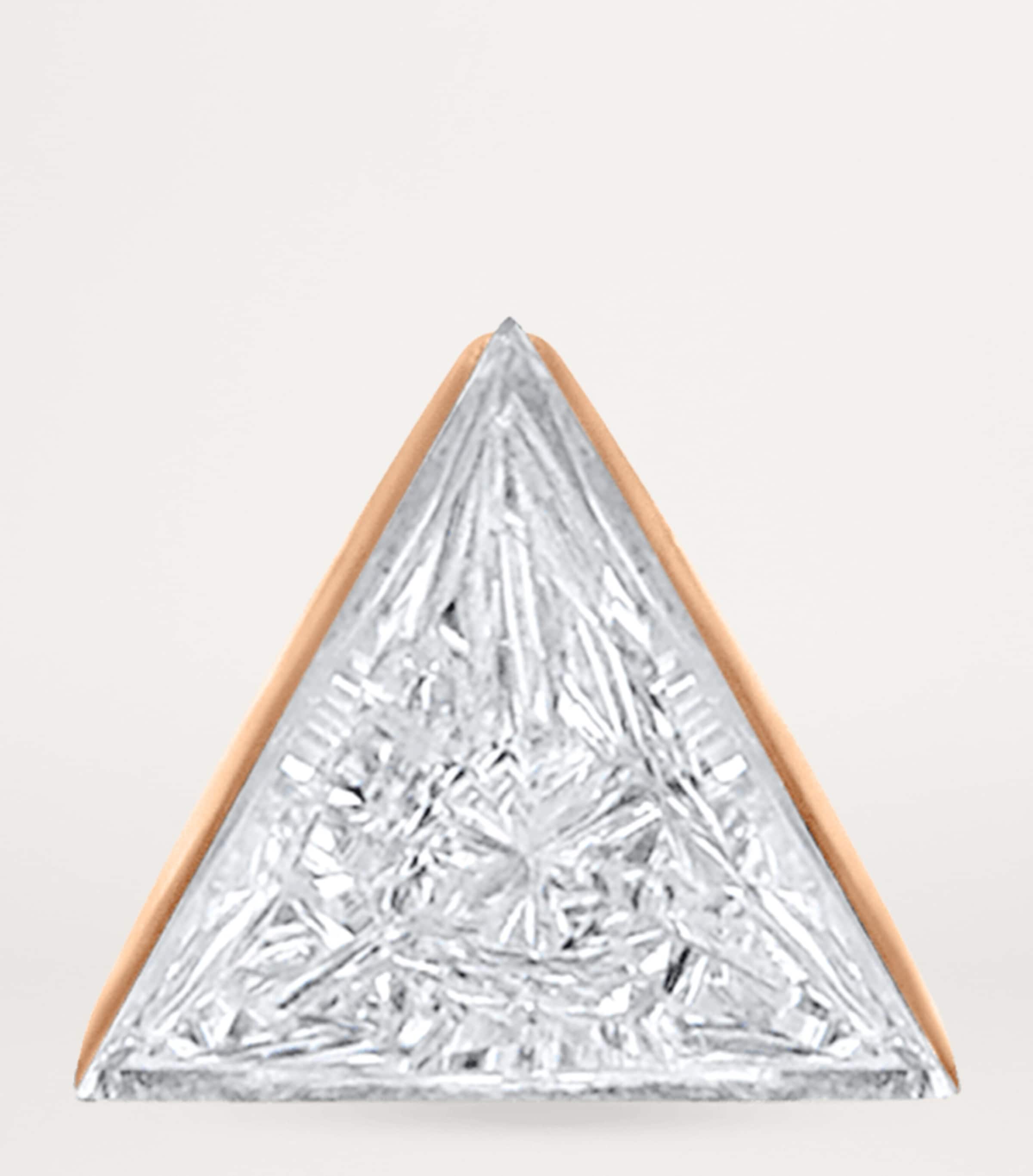 Invisible-Set Diamond Triangle Single Stud Earring 3mm ROSE GOLD Image 2