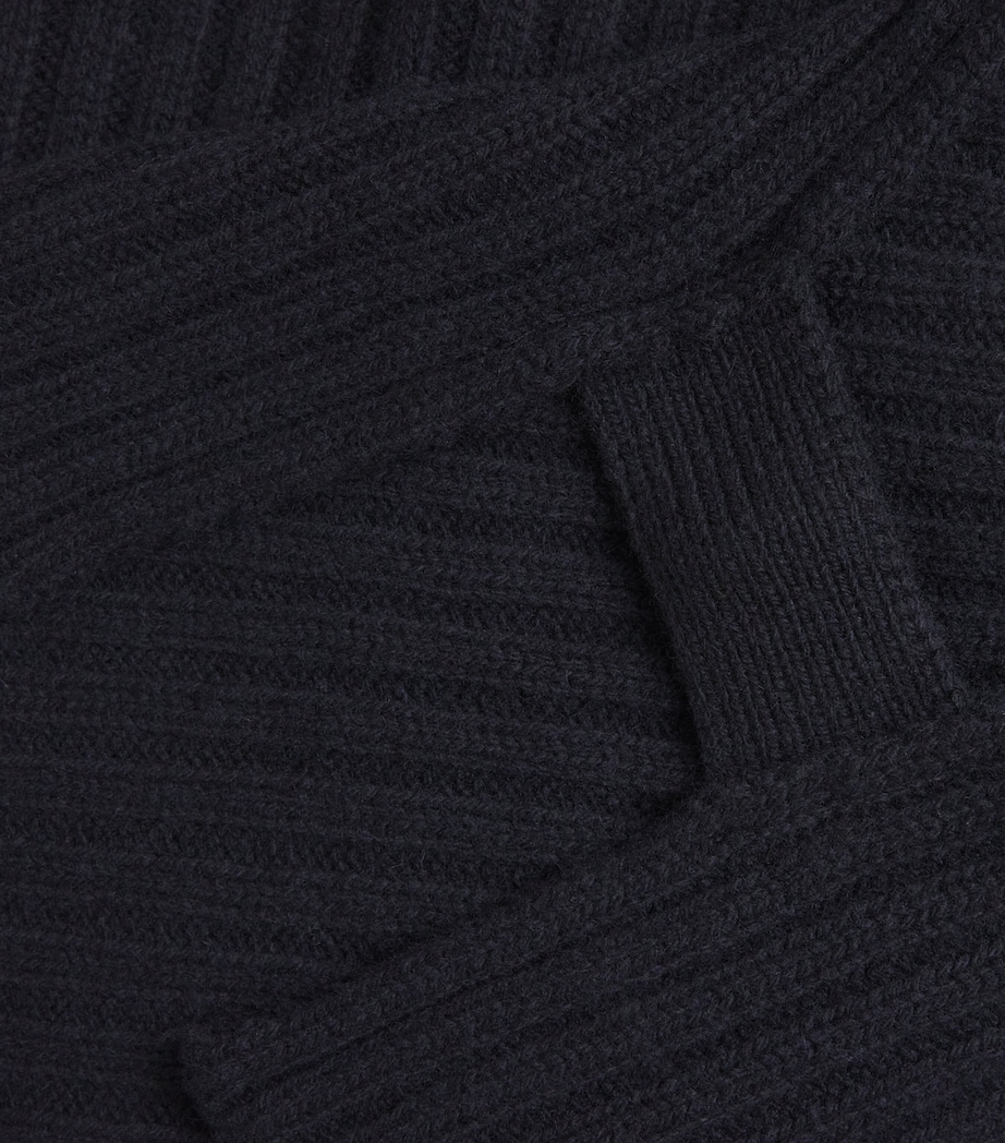 Wool Hooded Collar NAVY BLUE Image 6