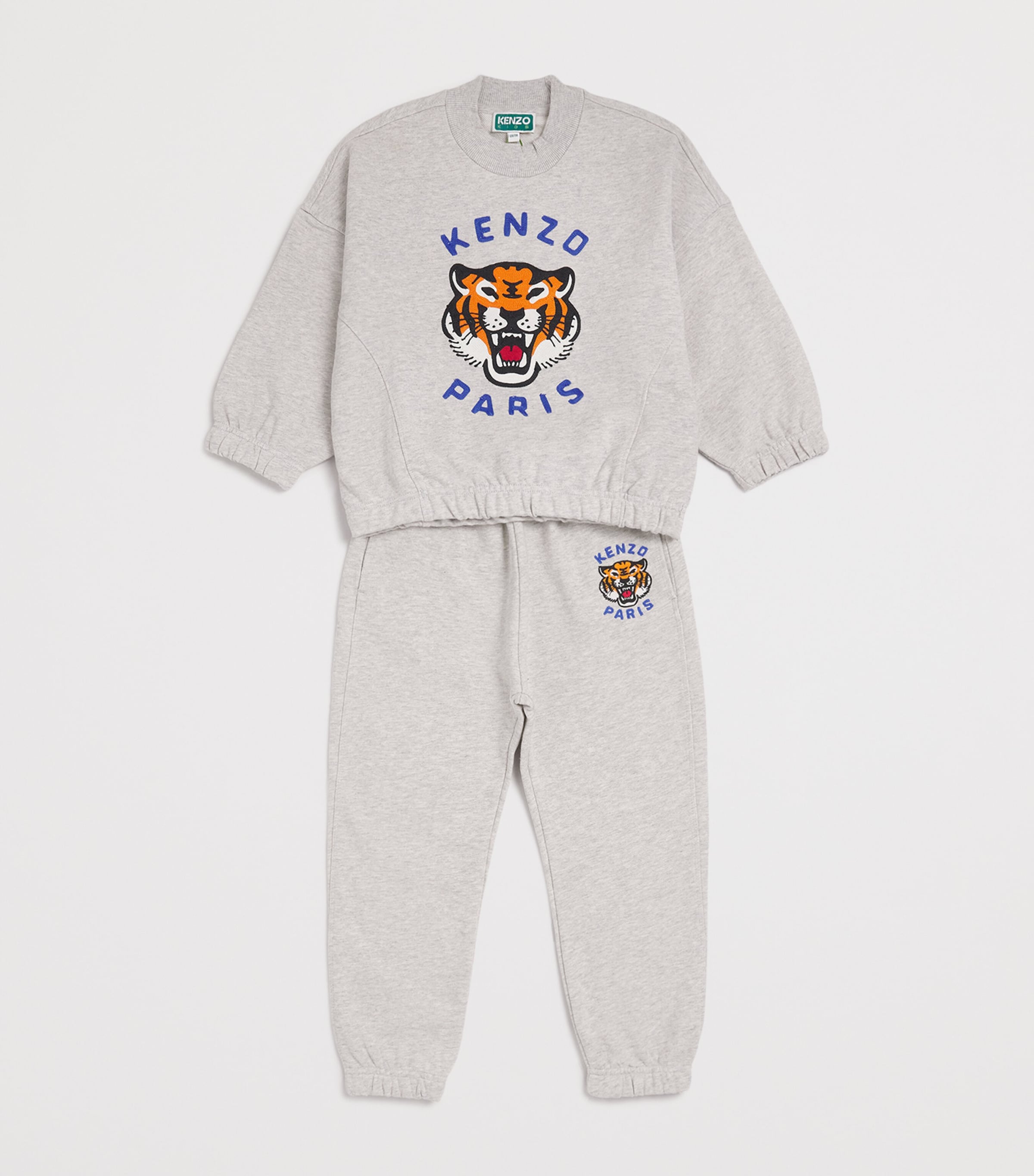 Cotton-Blend Crochet-Tiger Sweatshirt (2-14 Years) A16LGHT HEATHER GRAY Image 3