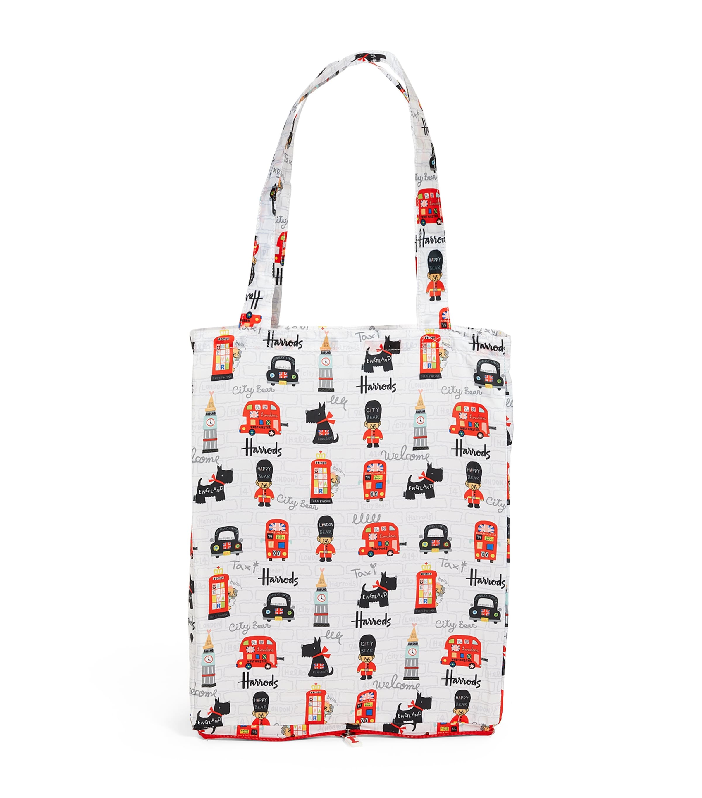 Harrods Recycled City Bear Pocket Shopper Bag Ivory Image 1