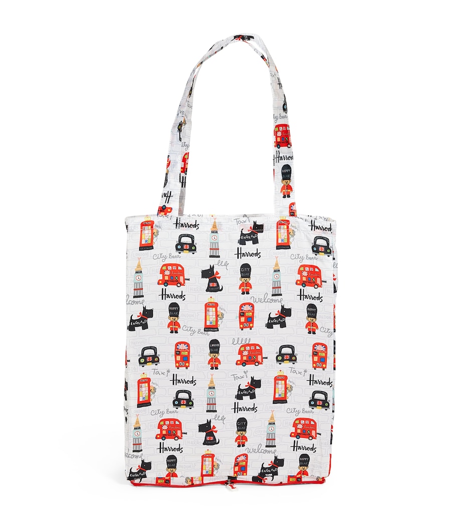 Harrods Recycled City Bear Pocket Shopper Bag Ivory Image 1