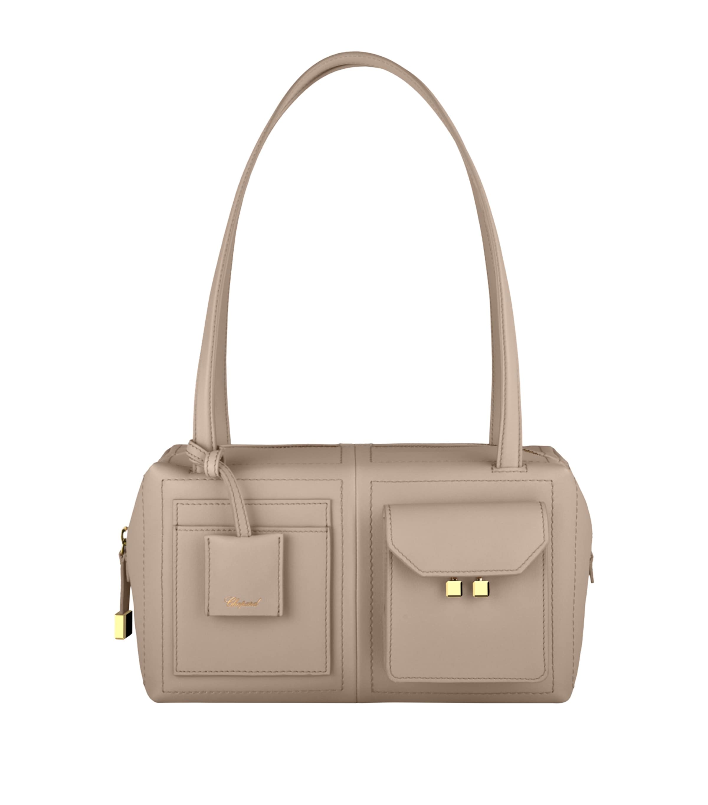 Leather Ice Cube Shoulder Bag GREIGE Image 2