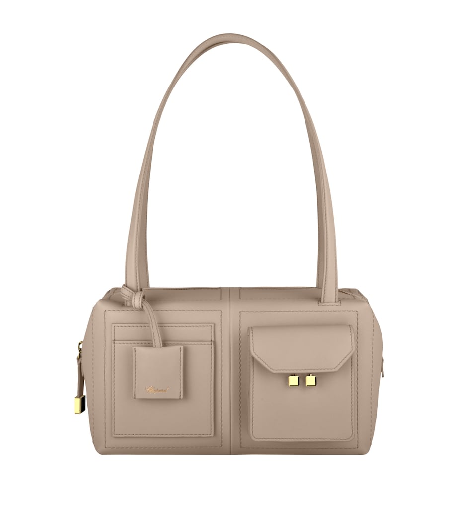 Leather Ice Cube Shoulder Bag GREIGE Image 2