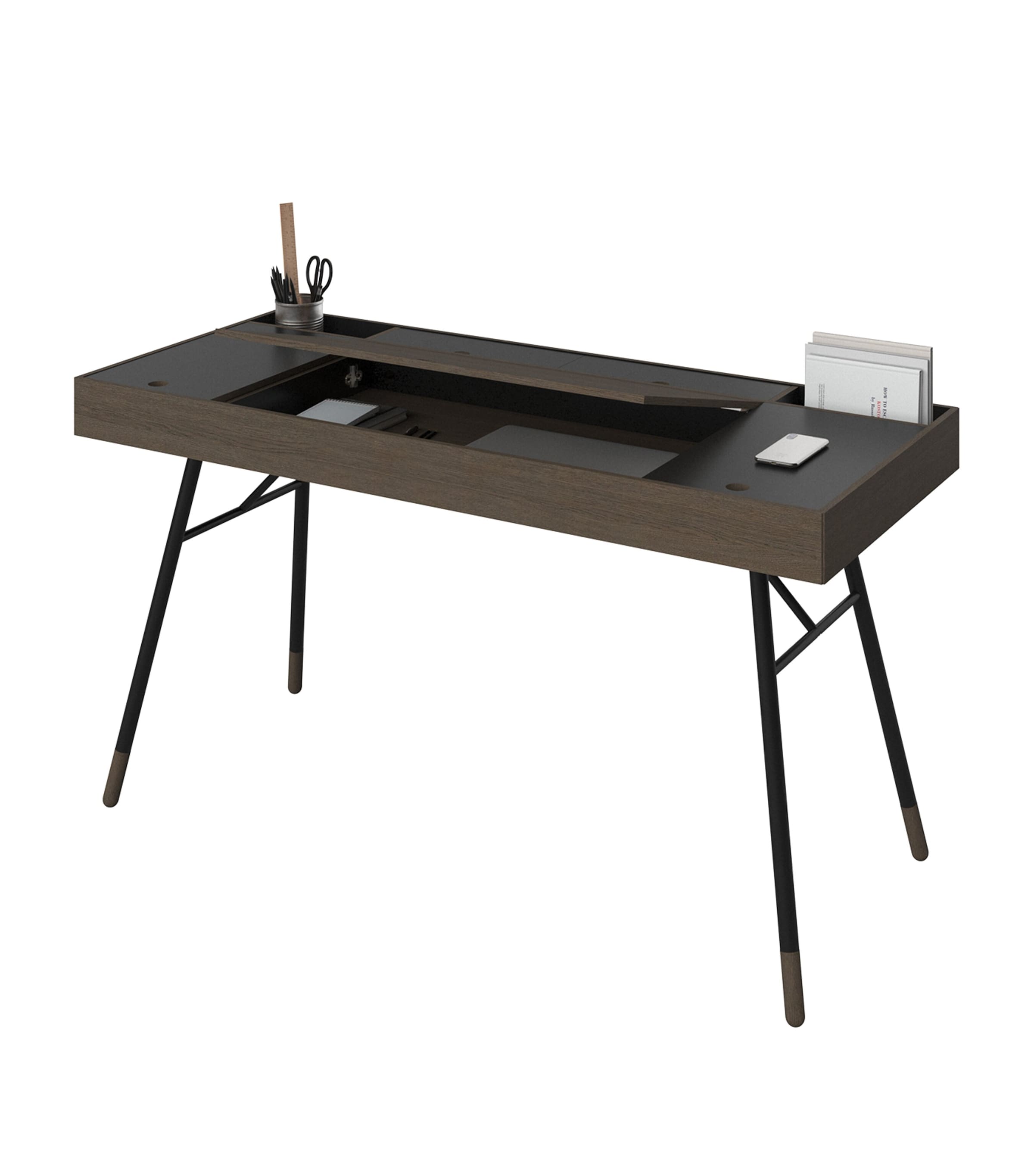 BoConcept Oak Cupertino Desk Drk Oak / Matt Blk Image 2