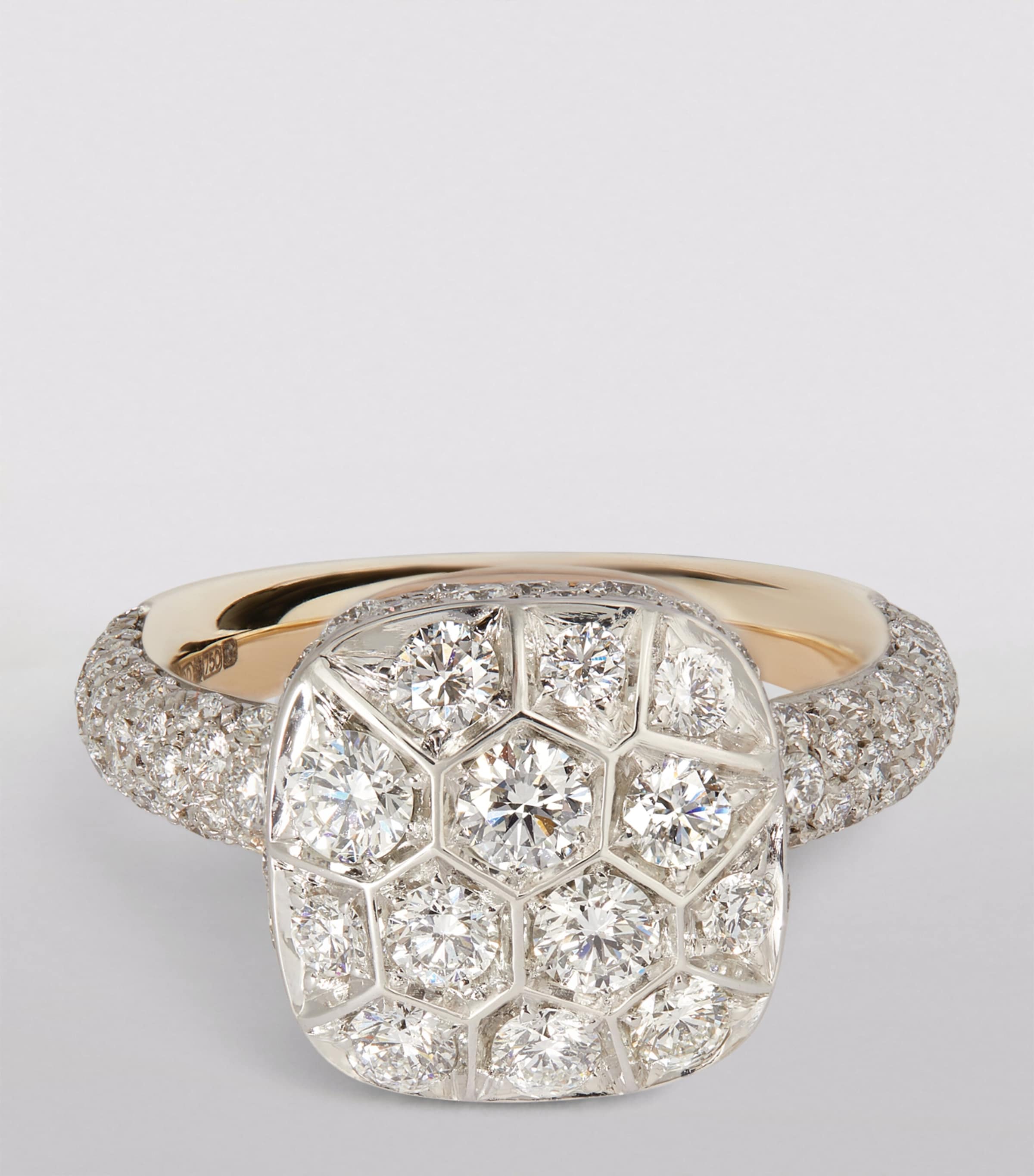 Mixed Gold and Diamond Nudo Solitaire Ring DB000 Image 3