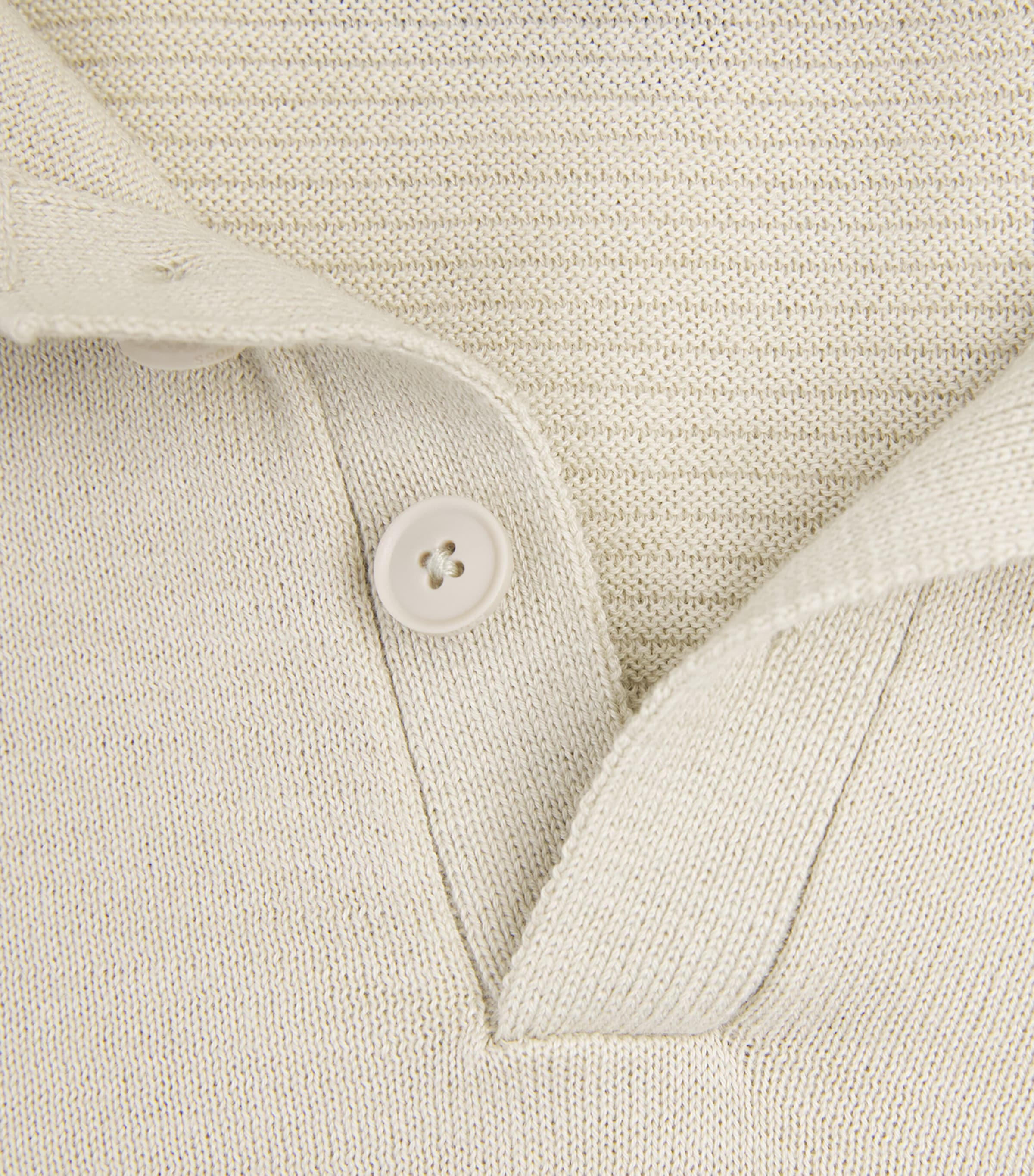 BOSS Mens Knitted Logo Polo Shirt Light Beige Image 6