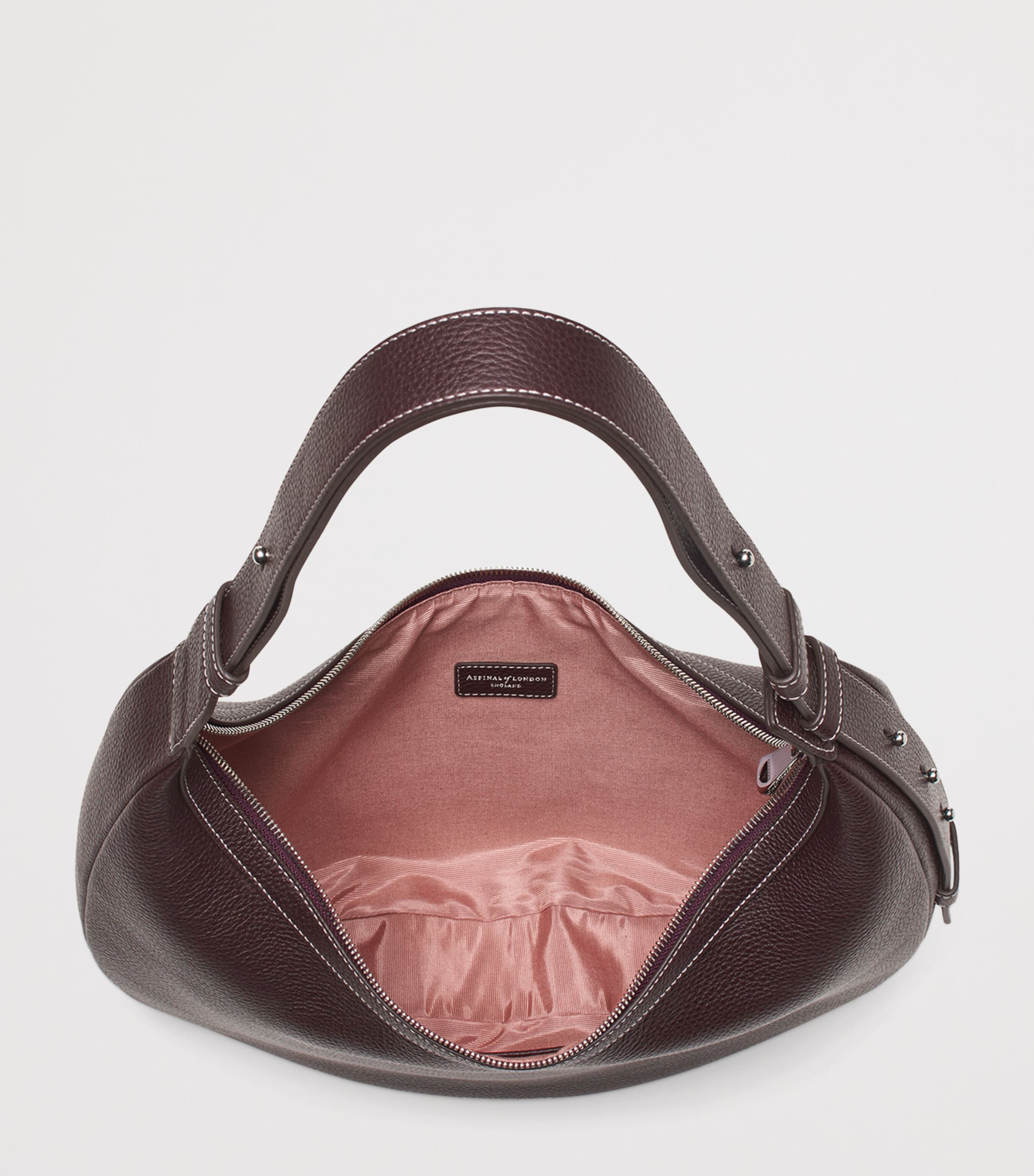 Leather Hudson Crescent Cross-Body Bag WINE Image 4