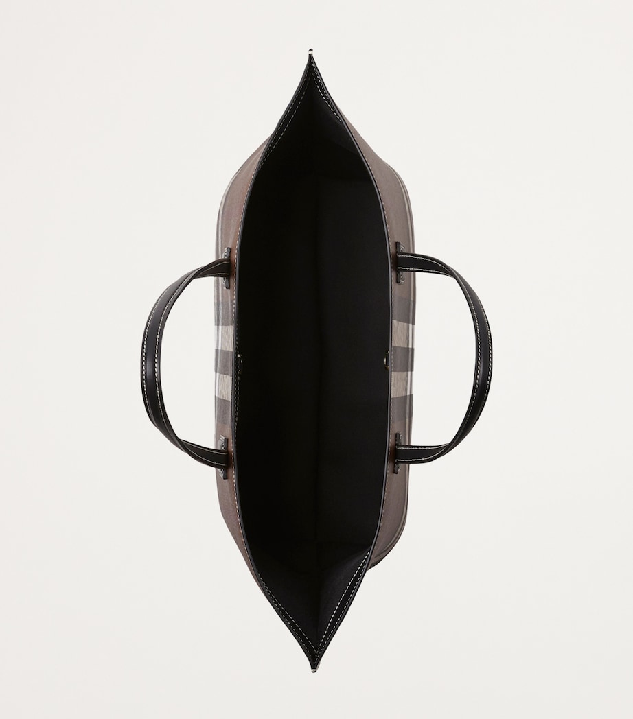 Medium Check Tote Bag DARK BIRCH BROWN CHK Image 5