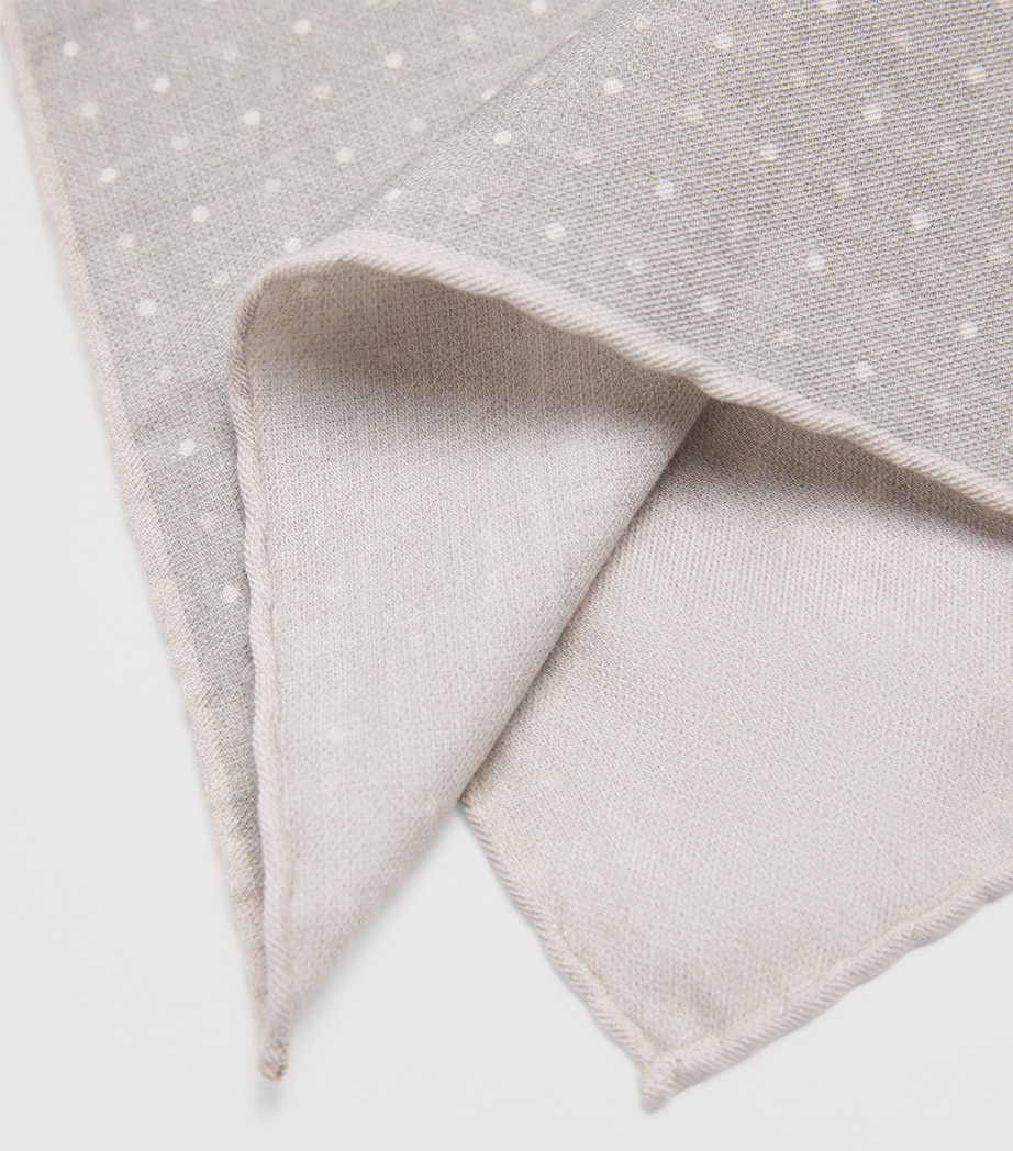 Cotton-Wool Printed Pocket Square MILITARY GREEN Image 3