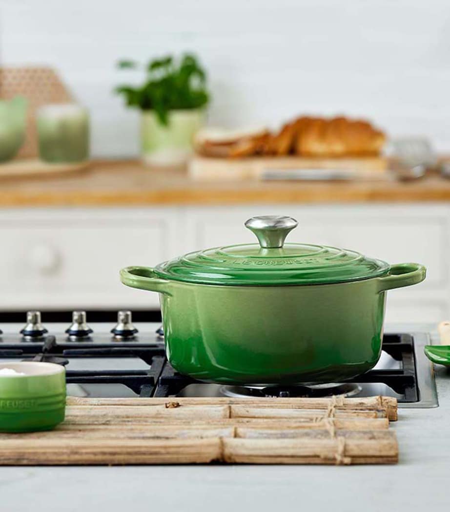 Cast Iron Round Casserole Dish (24cm) BAMBOO GREEN Image 5