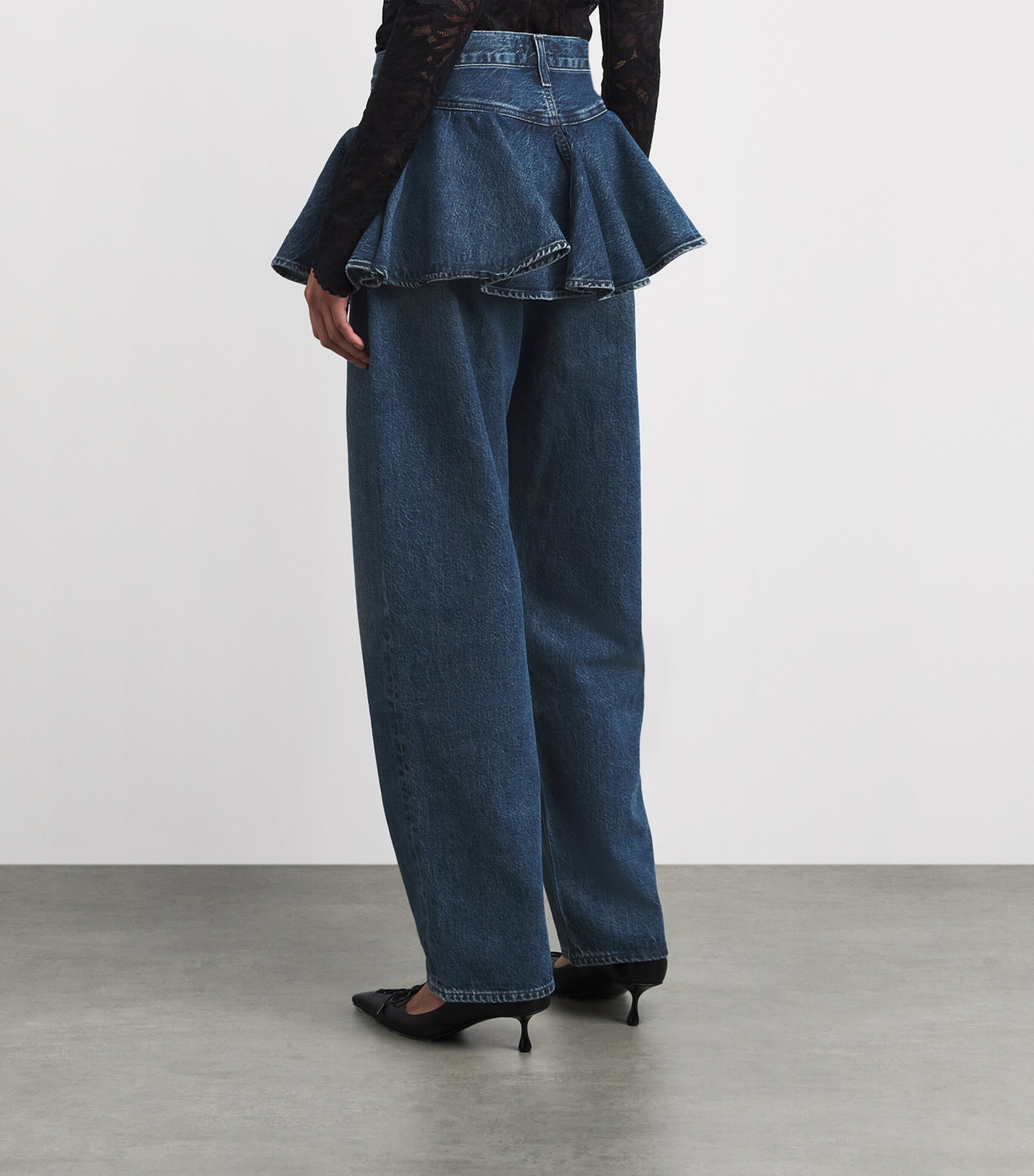 AGOLDE Womens Peplum Straight Jeans Peak Image 5