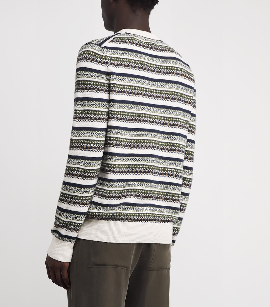 Barbour Mens Cotton Topcliffe Fair Isle Sweater Whisper White Image 4