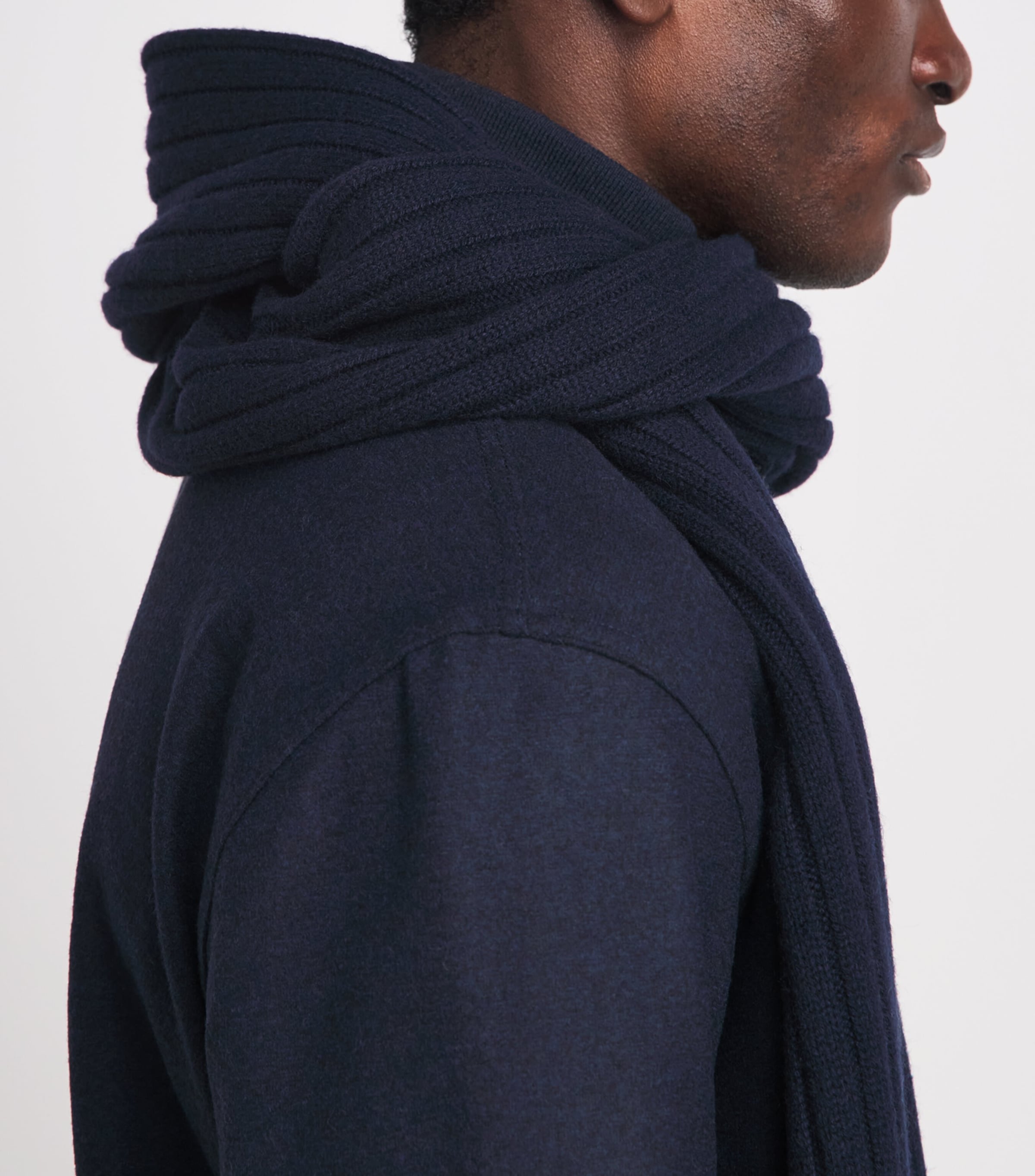 Herno Cashmere Rib-Knit Scarf Blu Scuro Image 3