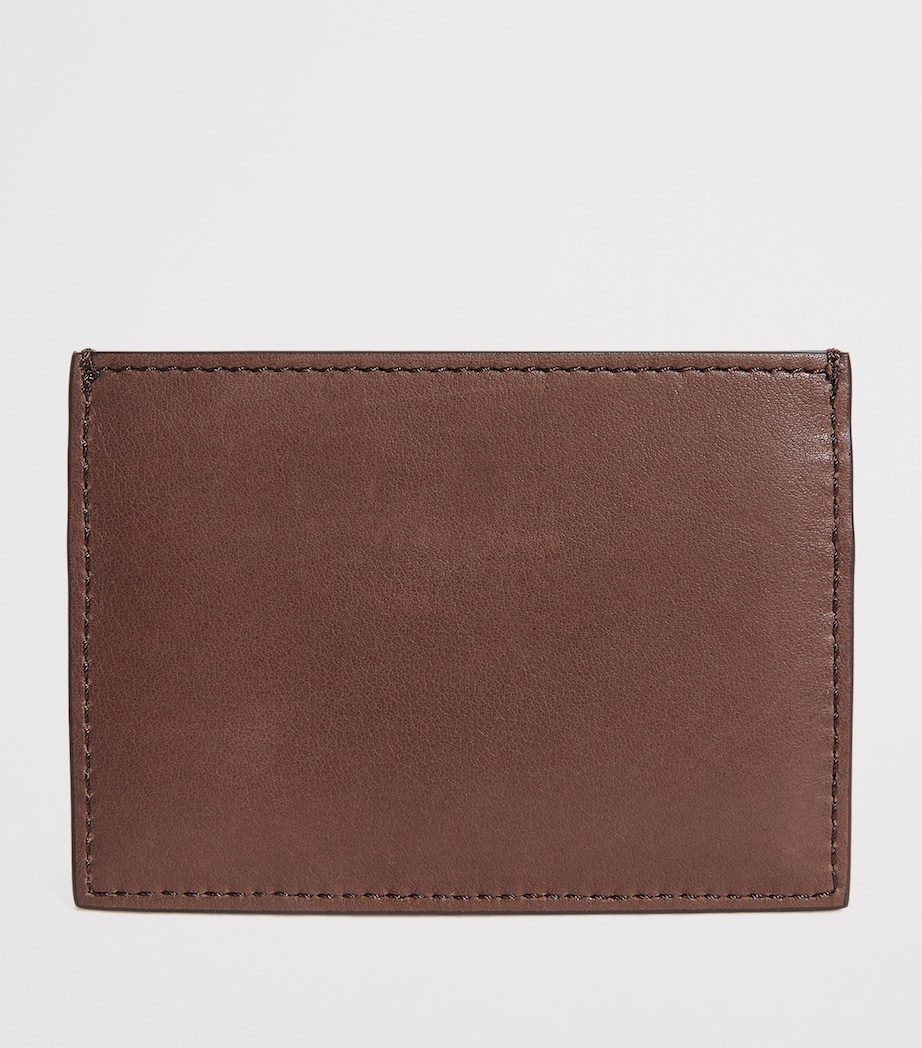 Leather Single Card Holder DARK BROWN Image 2