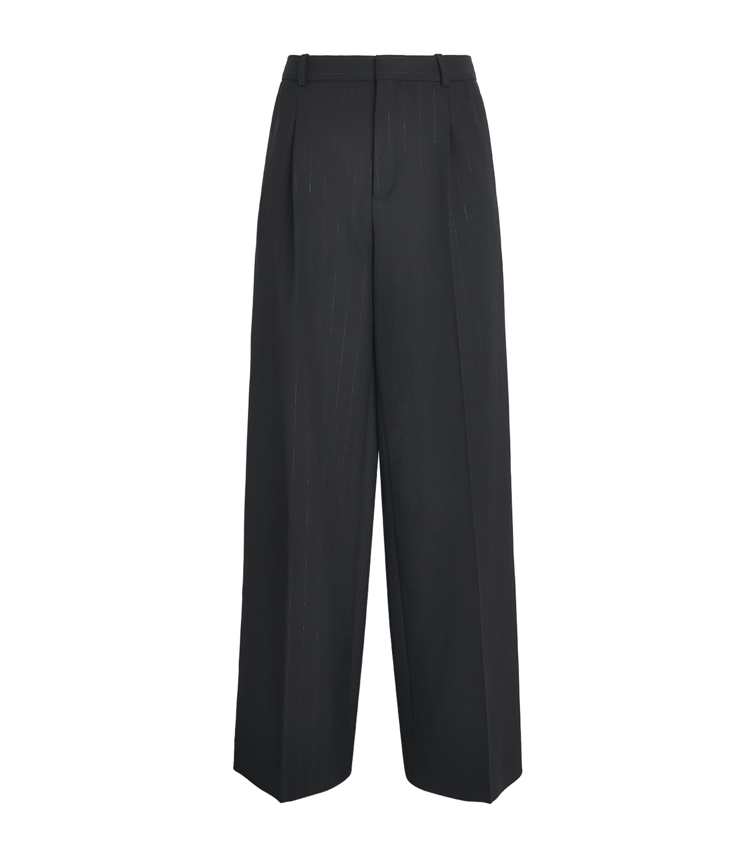 Sandro Paris Womens Stripe Tailored Trousers Black Image 1