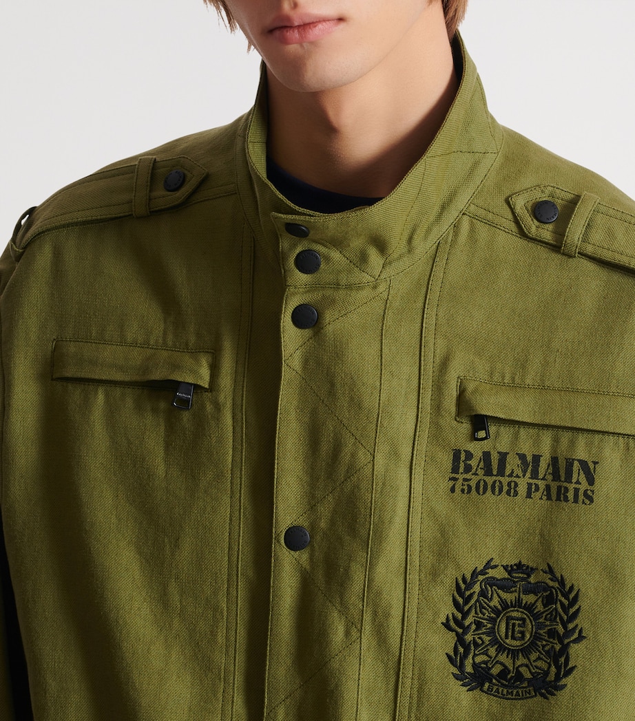 Cotton-Linen Aviator Jacket 7CW KAKI Image 7