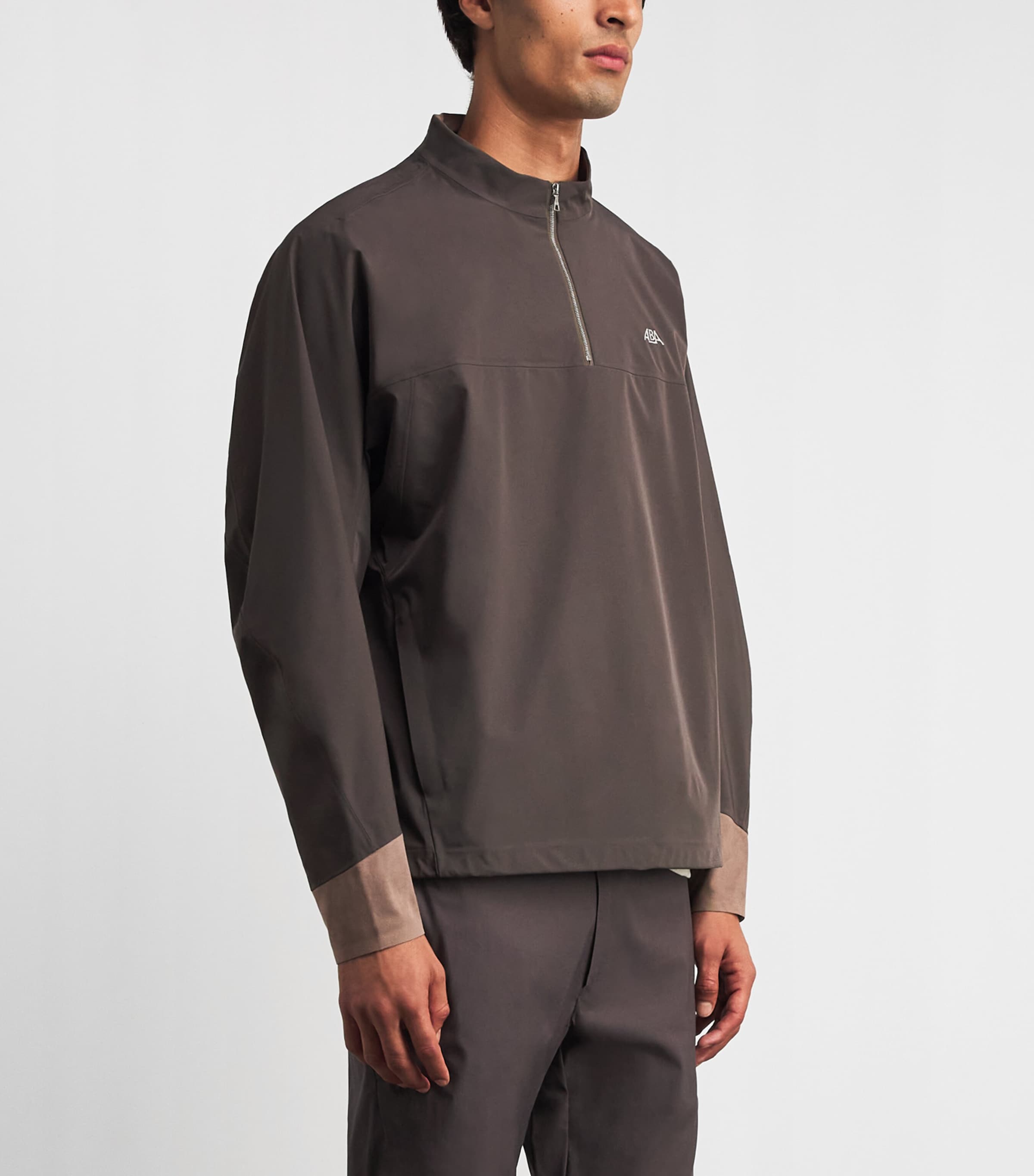 Alba Mens Quarter-Zip Jacket Mud Image 4