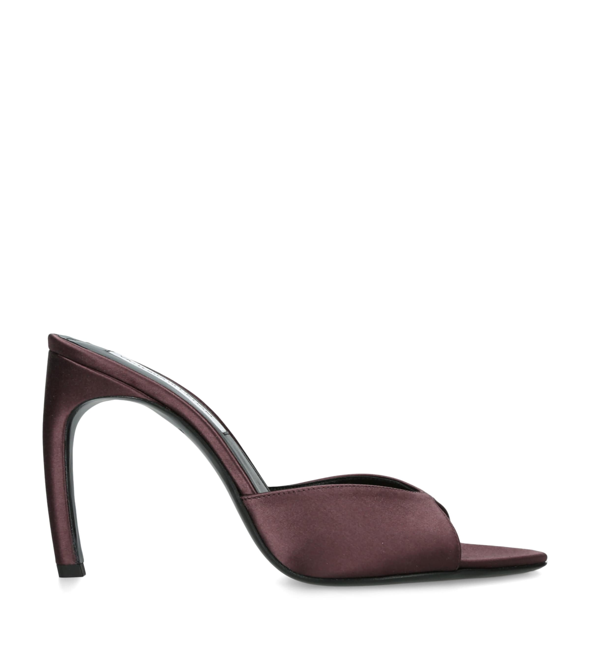 Victoria Beckham Satin Harlow  Heeled Mules 100 Wine