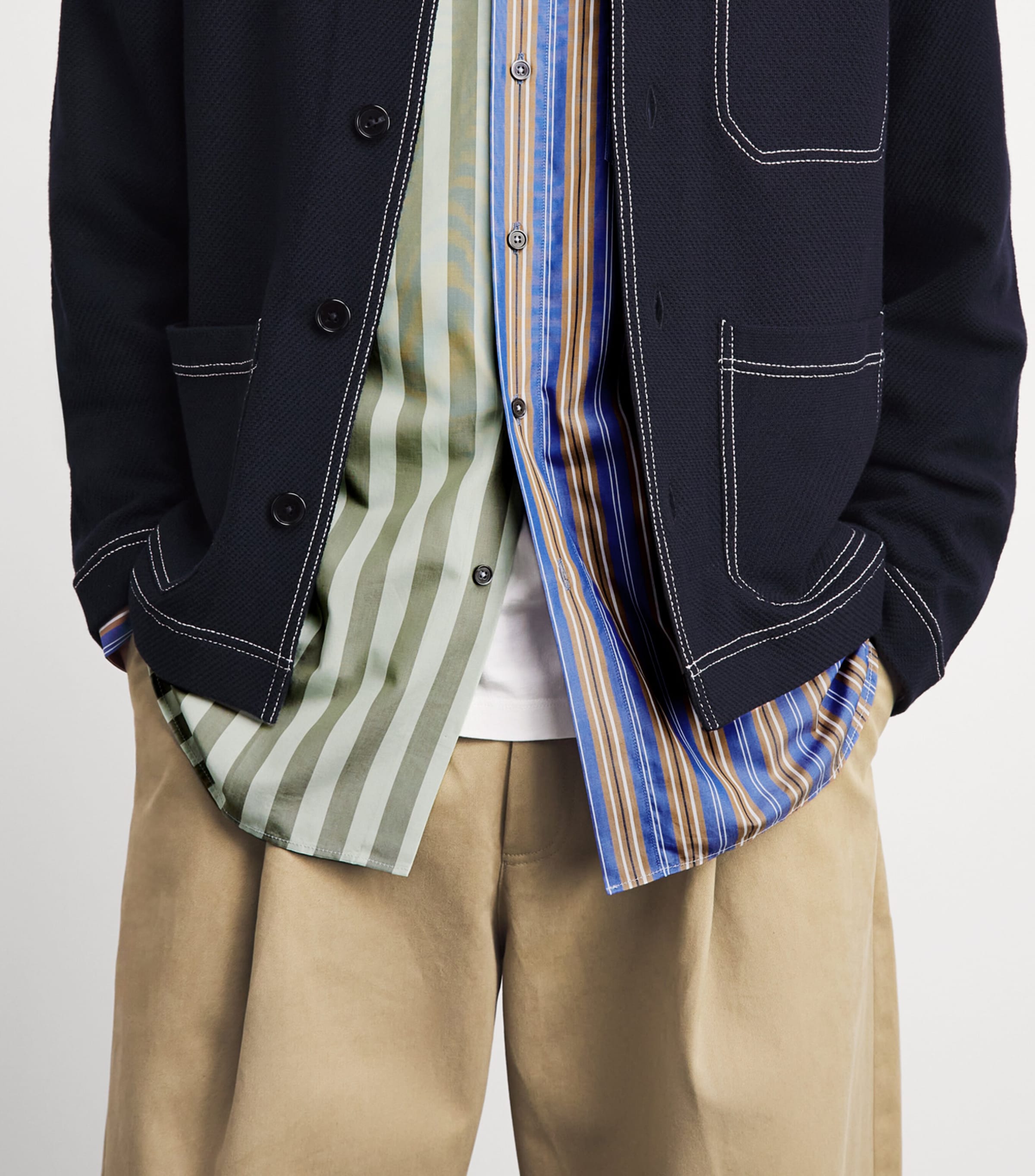 Paul Smith Mens Cotton Stripe Mix Up Shirt Image 3