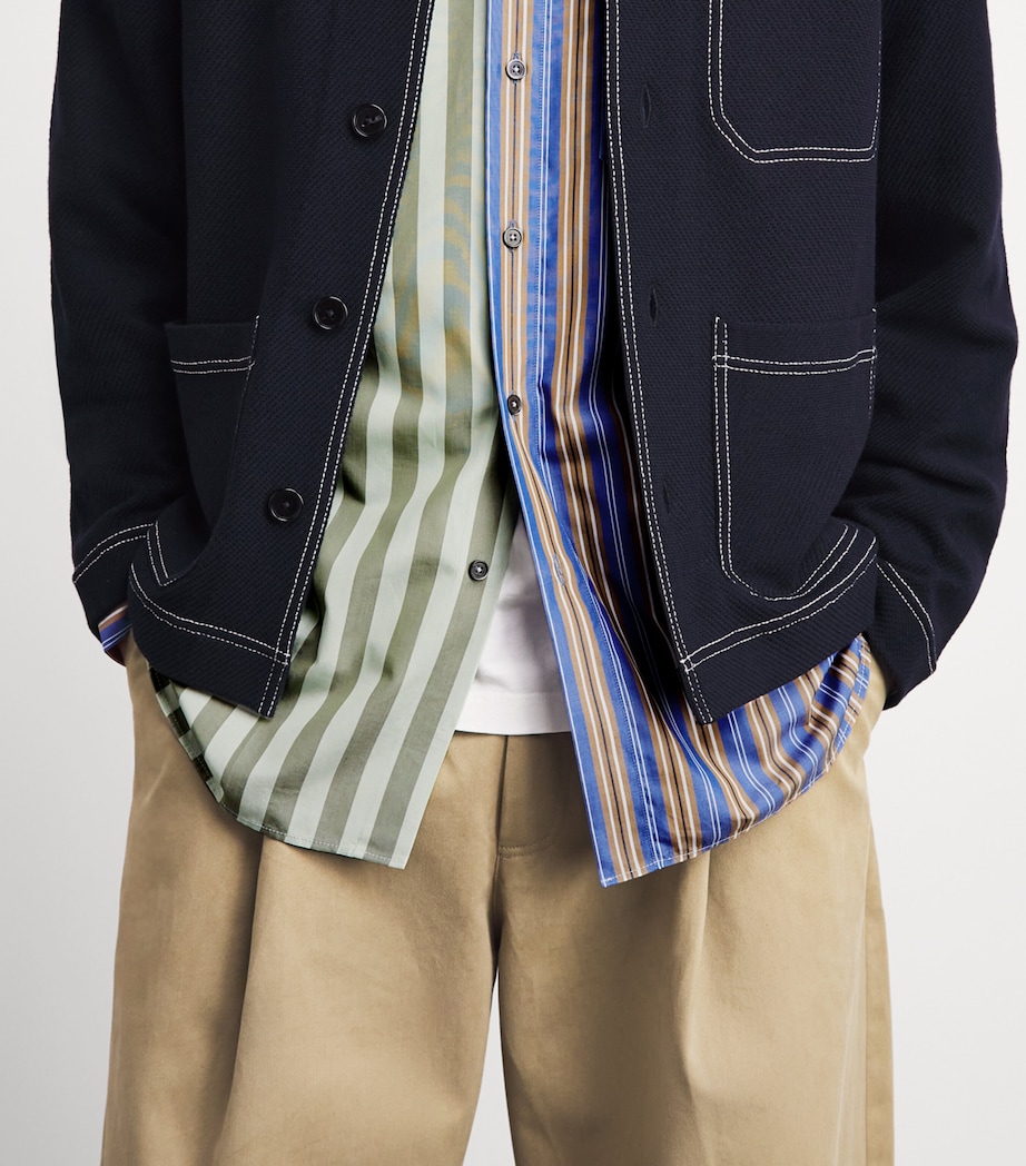 Paul Smith Mens Cotton Stripe Mix Up Shirt Image 3