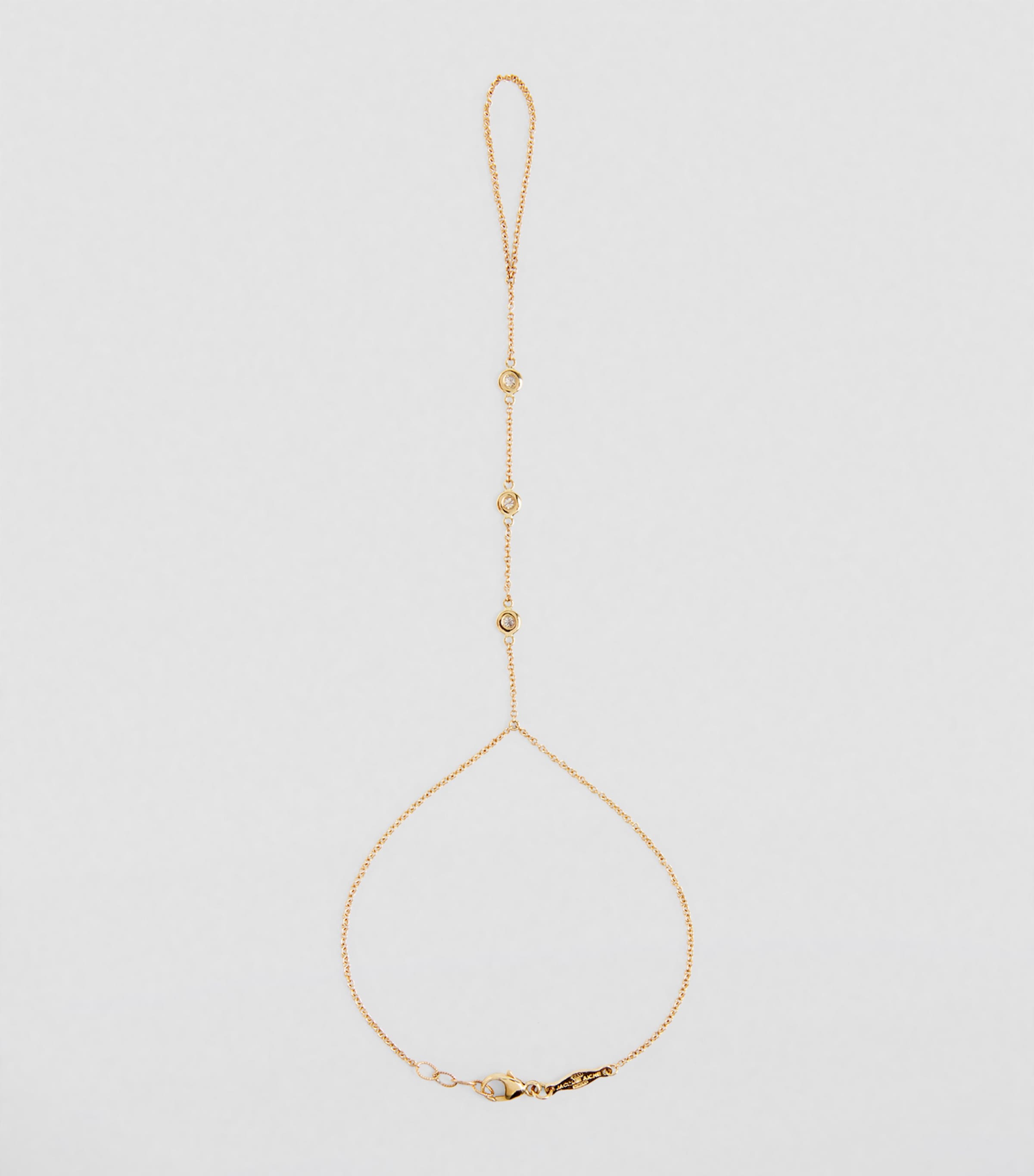 Yellow Gold and Diamond Spaced Out Finger Bracelet YELLOW GOLD Image 2