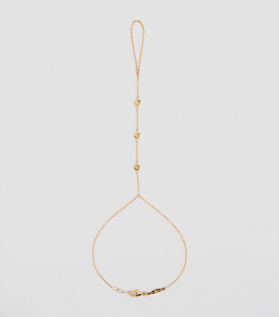 Yellow Gold and Diamond Spaced Out Finger Bracelet YELLOW GOLD Image 2