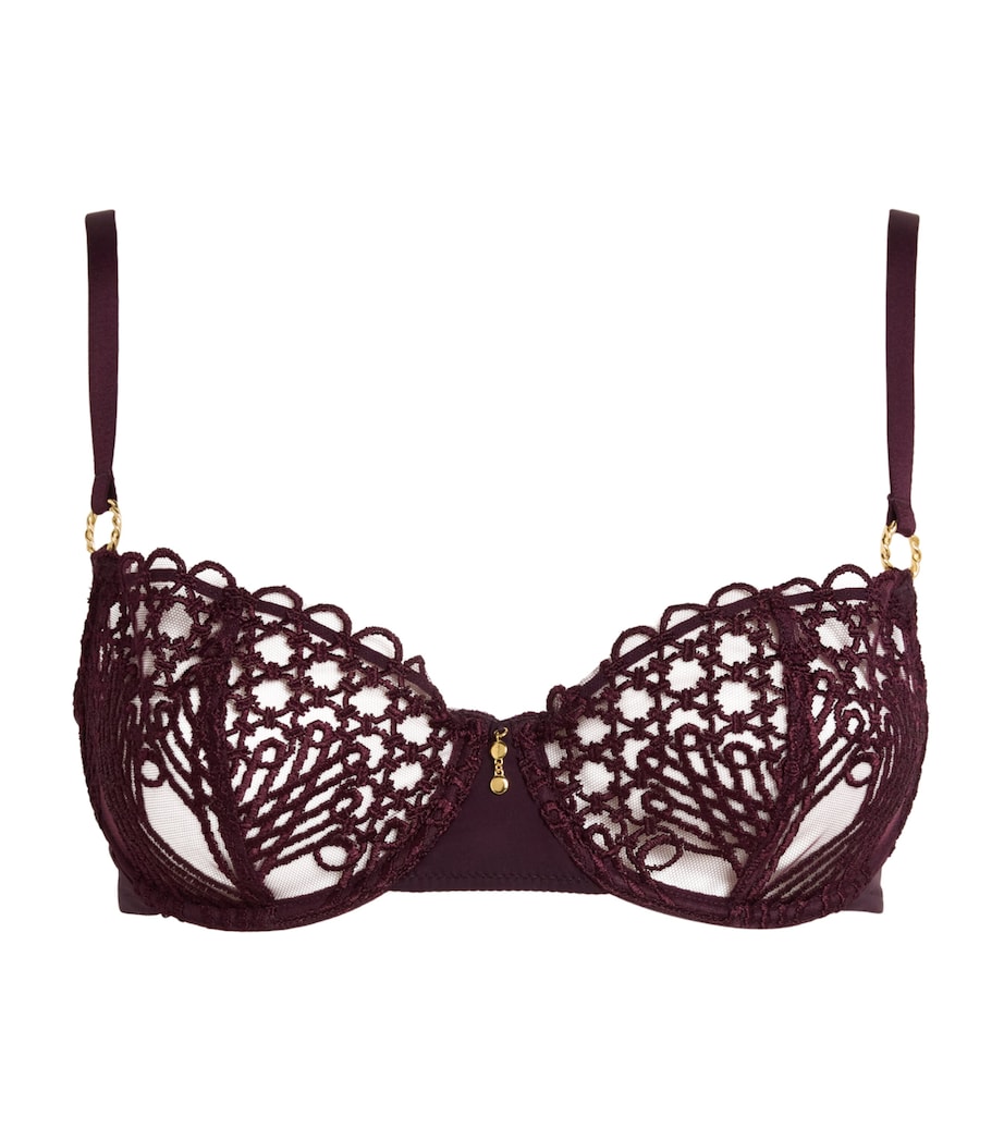 Aubade Womens Eloge du Désir Underwired Half-Cup Bra Deep Berry Image 1