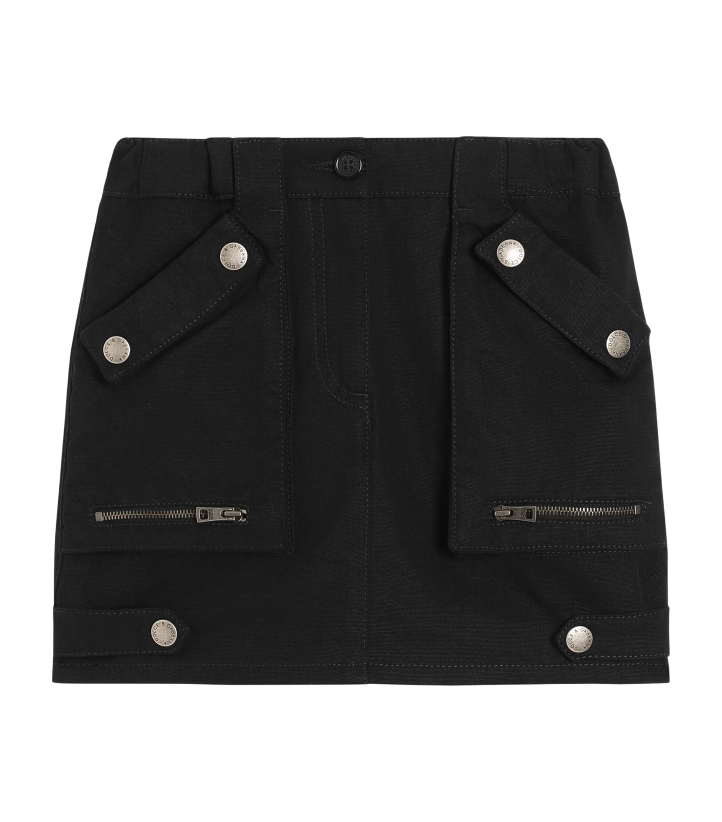 Dolce&Gabbana Kids Cotton Canvas Skirt (8-12+ Years) Black Image 1