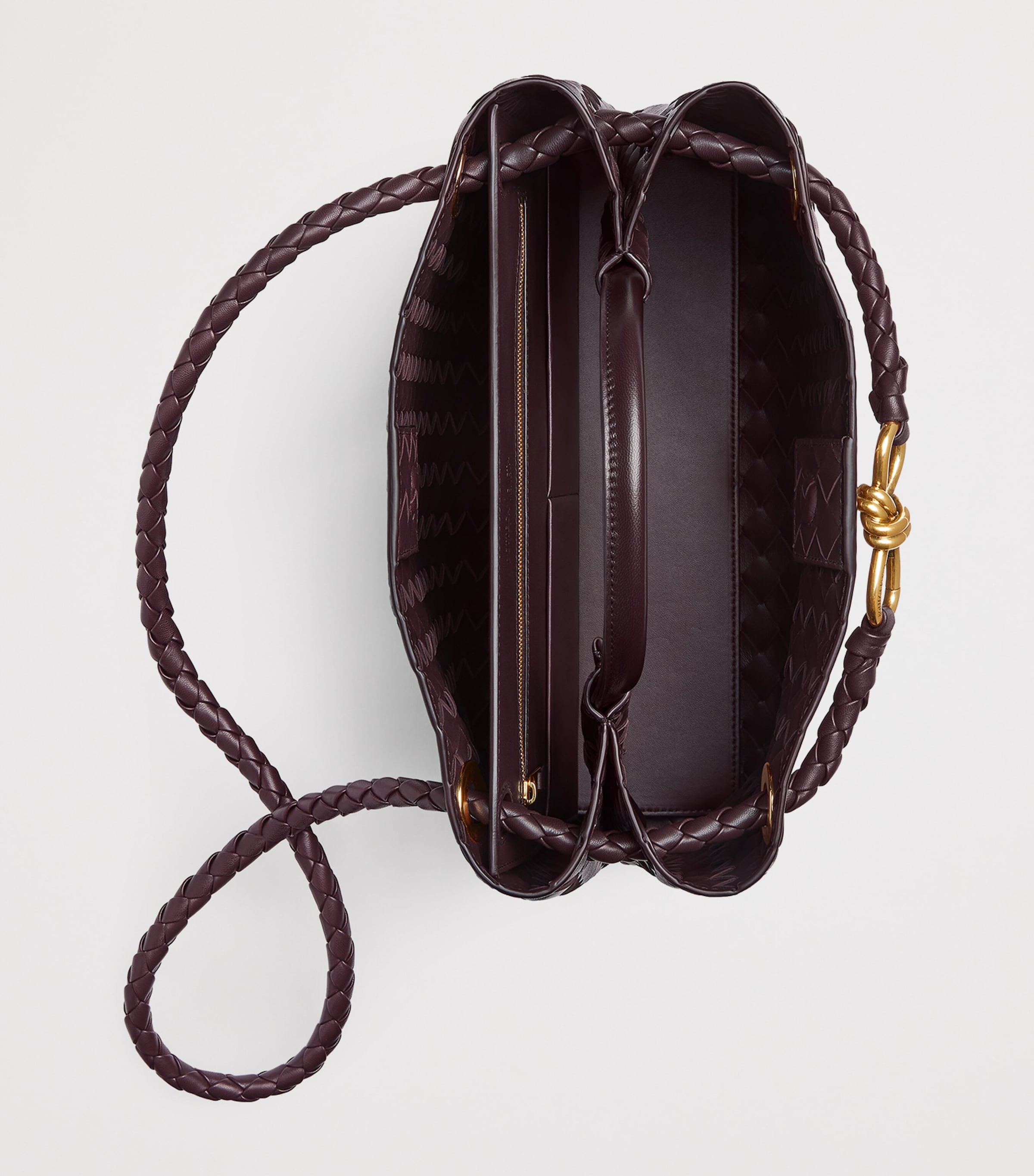 Small Intrecciato Leather Andiamo Top-Handle Bag 2265 Image 3