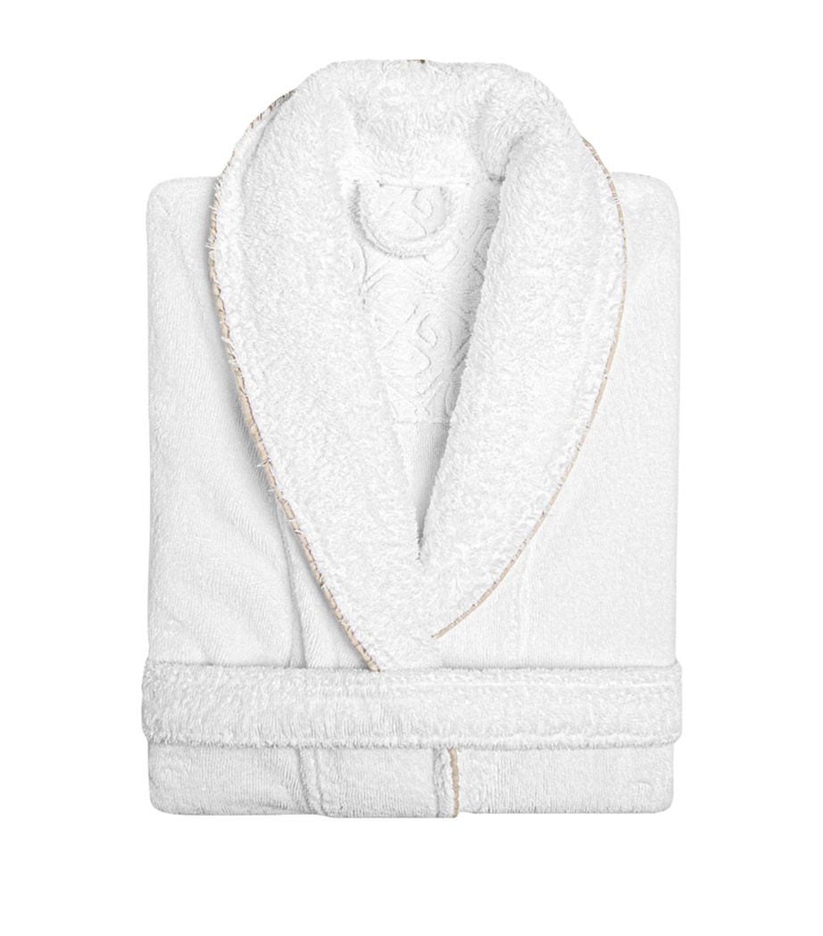 Cotton Portobello Bathrobe (Small/Medium) WHITE/FOG Image 1