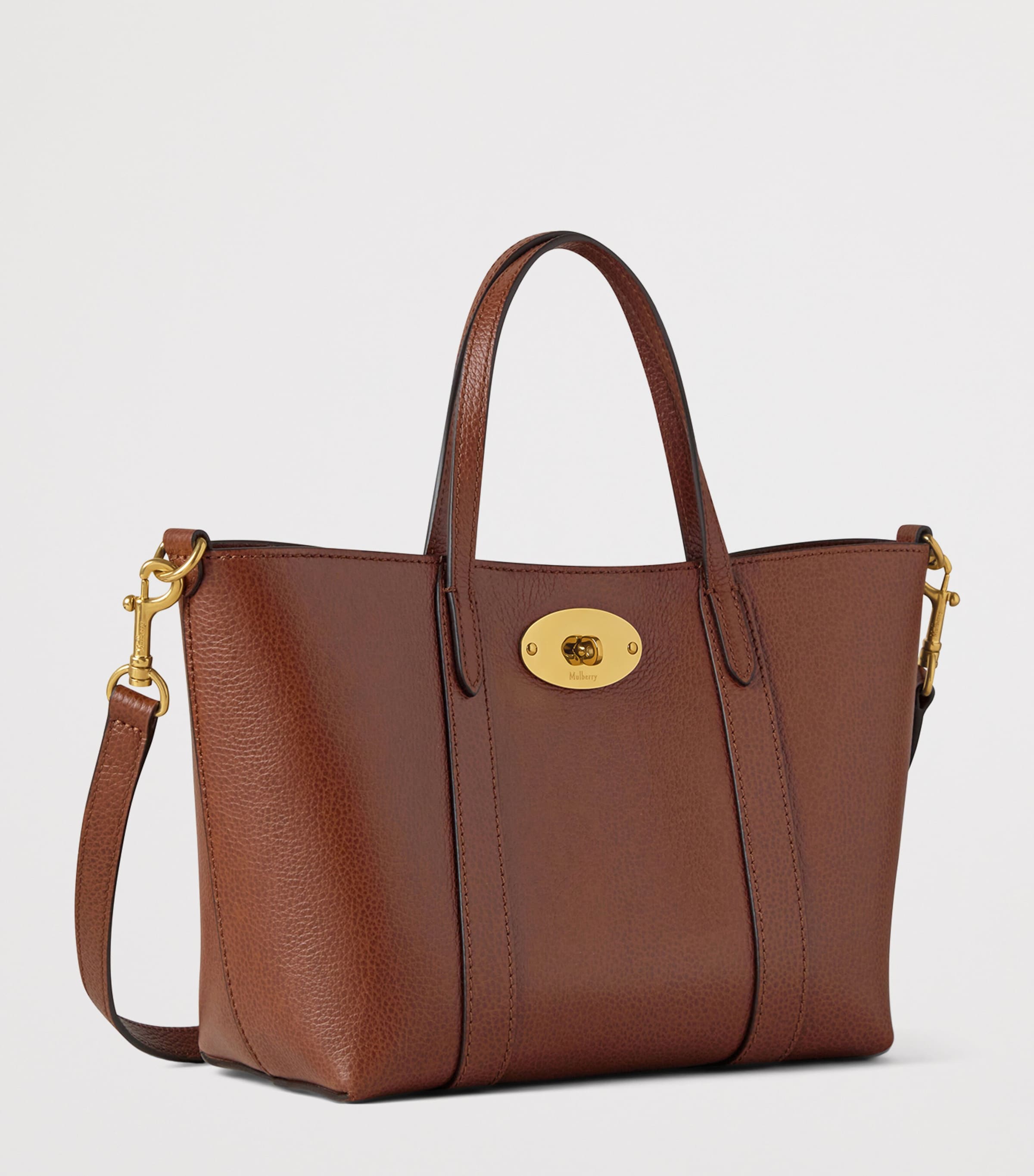 Mini Leather Bayswater Tote Bag OAK Image 2
