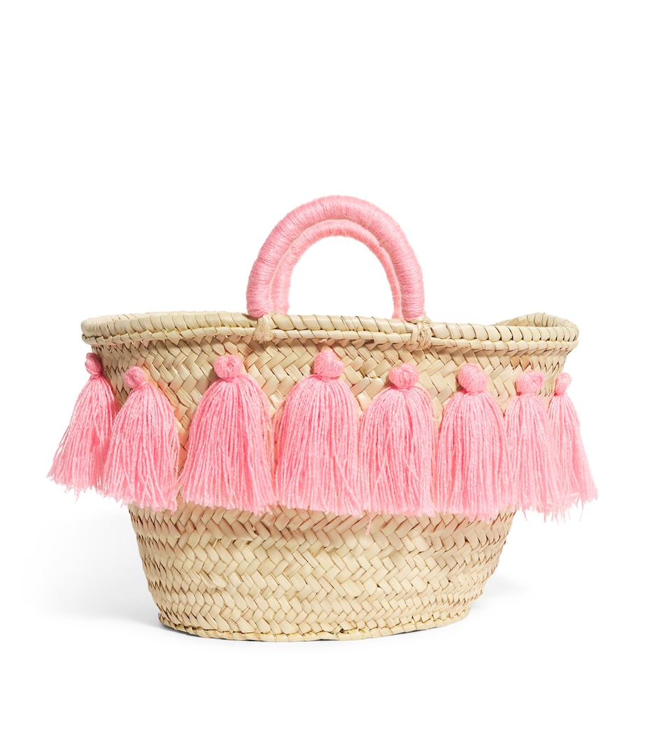 Medium Tassle Basket Bag PINK Image 1