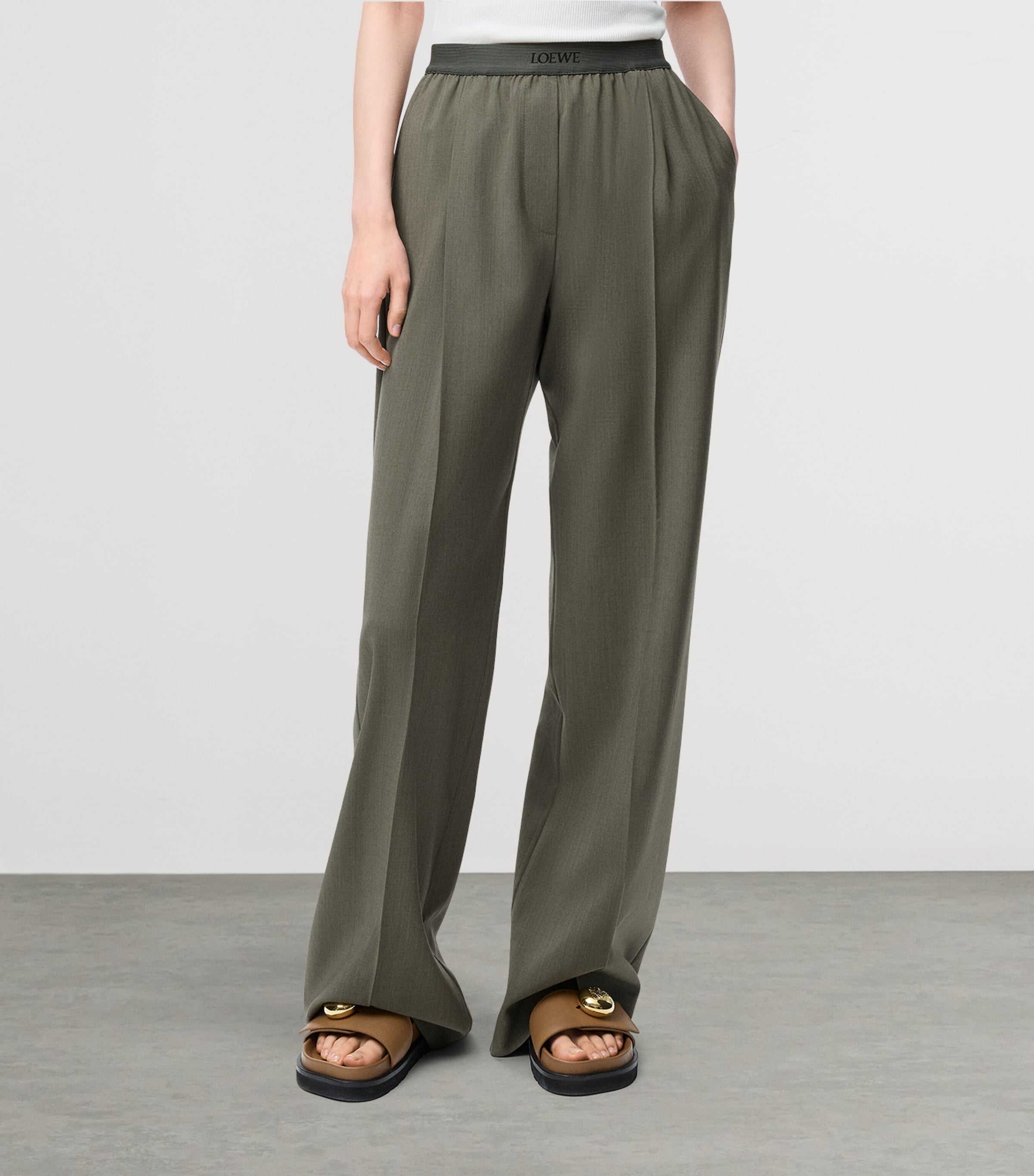 パンツ LOEWE Tailored Trousers LOEWE Logo-Detail Tailored Trousers | Harrods US