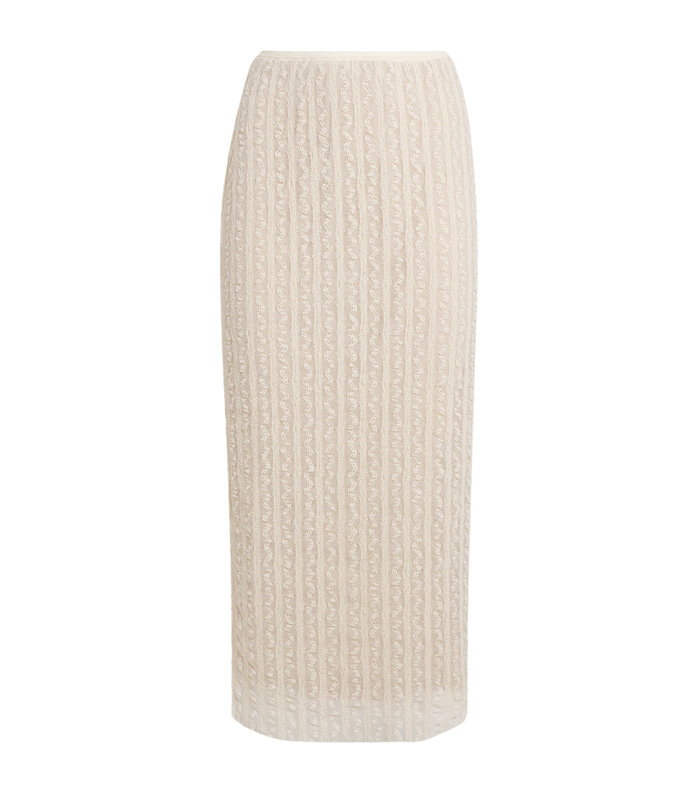 Max & Co Lace Midi Skirt In White