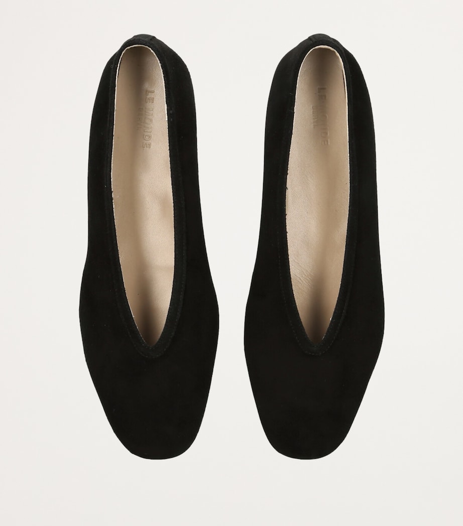 Suede Luna Ballet Flats BLACK Image 4
