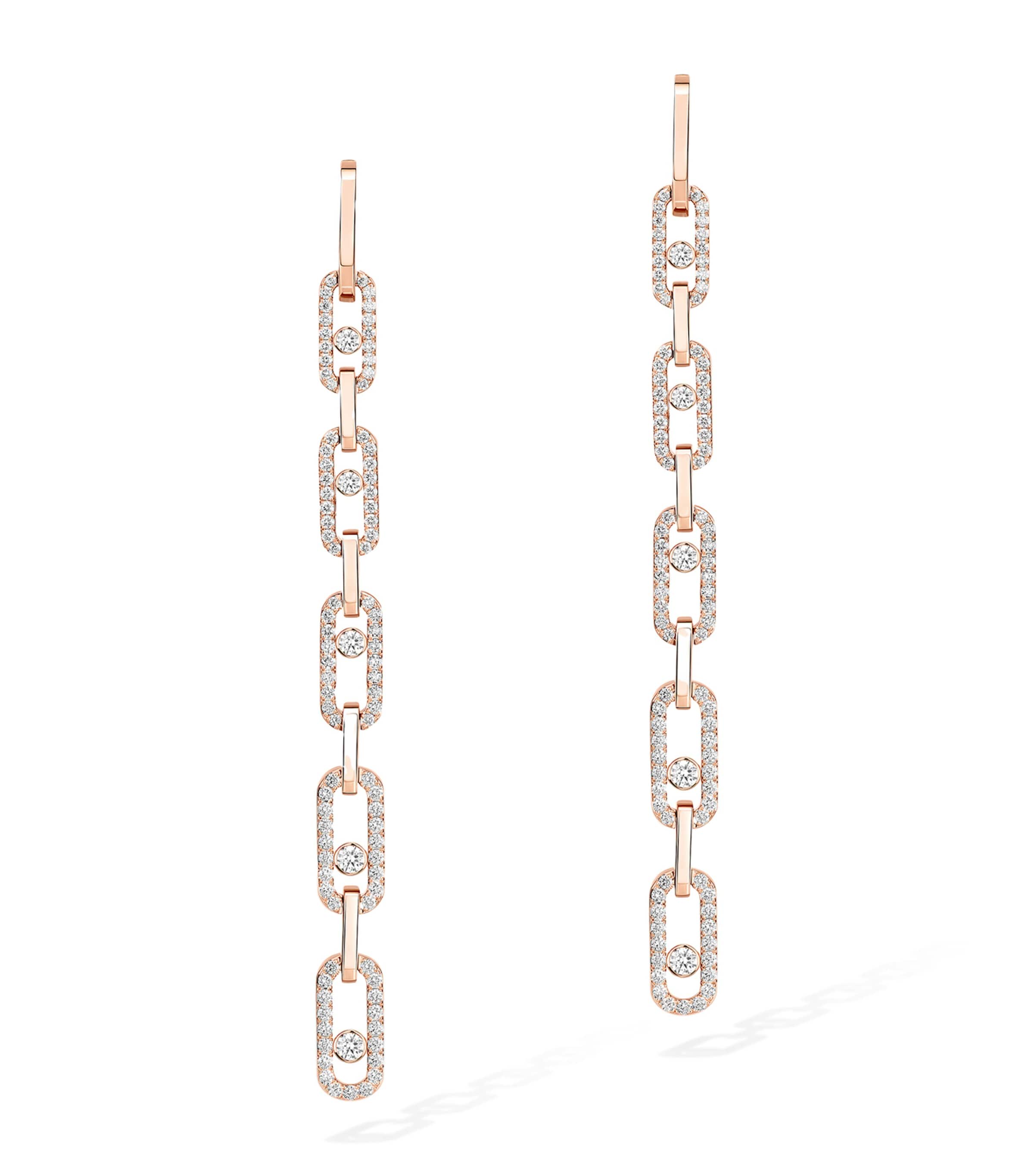 Messika Move Link Pink Gold and Diamond Earrings (1.45ct) Pink Gold Image 1