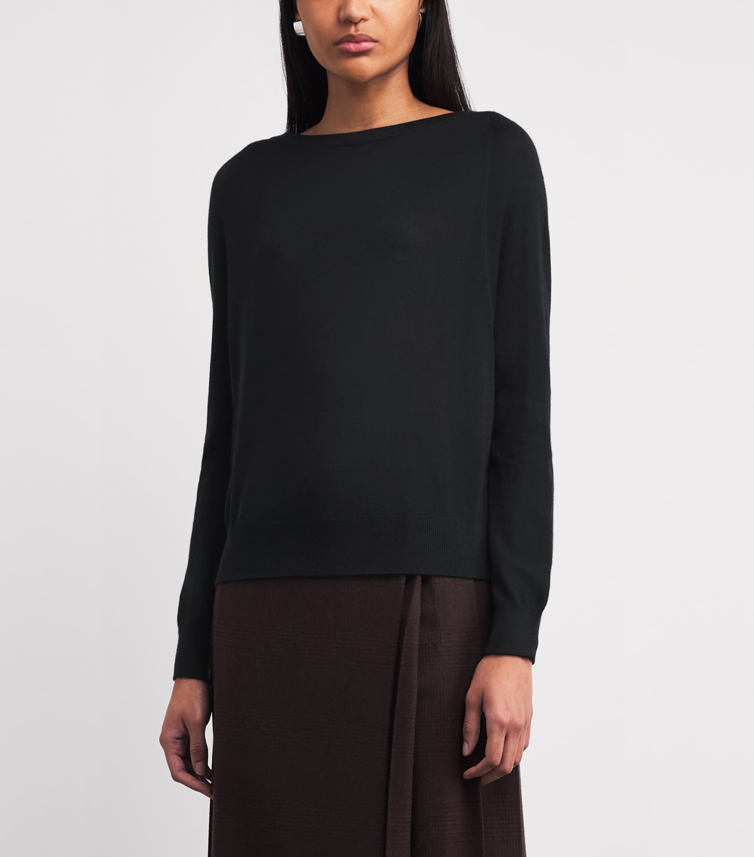 Johnstons Of Elgin Womens Cashmere Finola Sweater Black Image 4