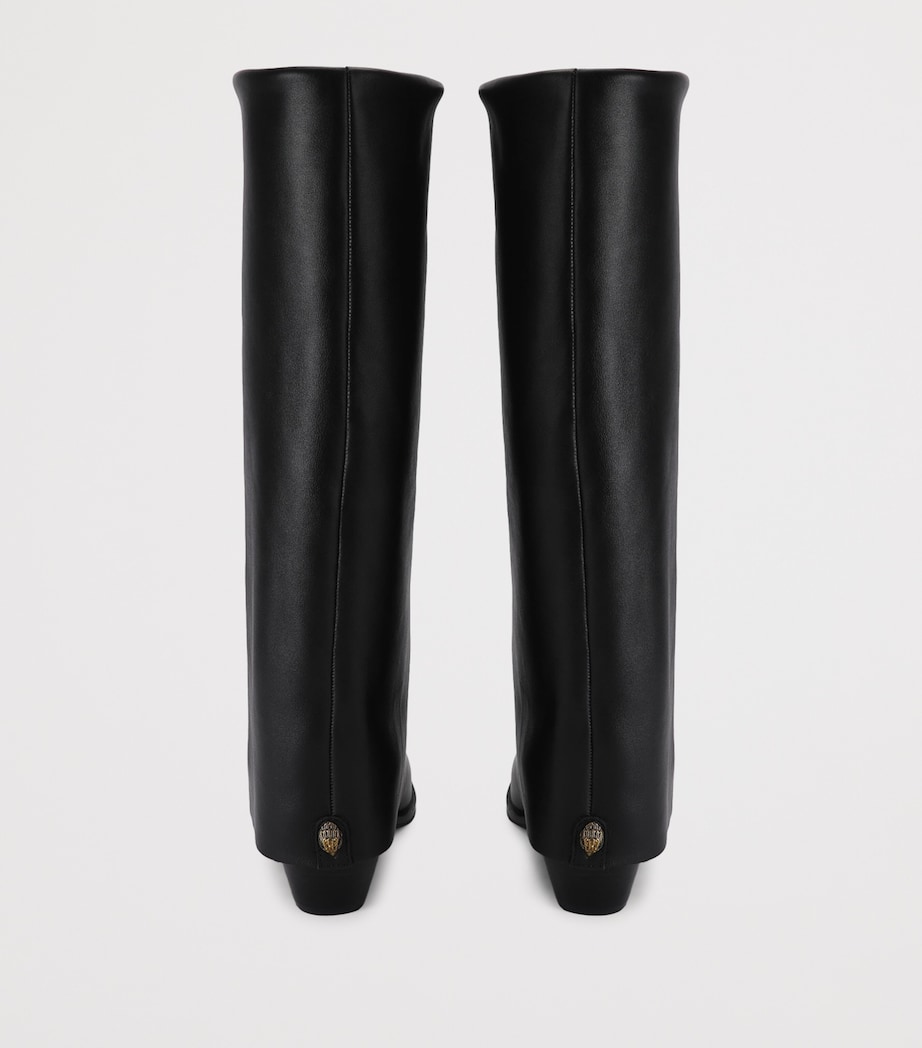 Kurt Geiger London Leather Chiltern Foldover Boots 70 Black Image 3