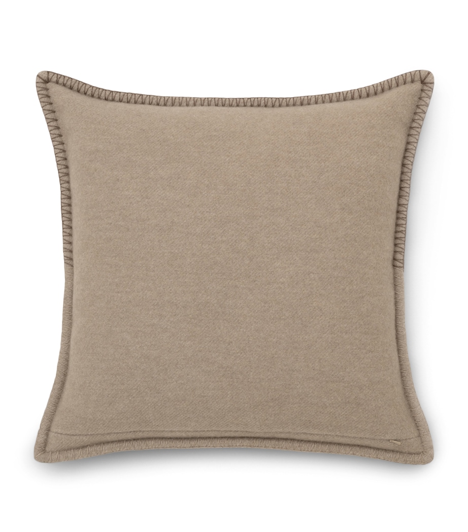 Lambswool-Cashmere Valatzu Chequers Cushion (51cm x 51cm) NATURAL CHARCOAL Image 2