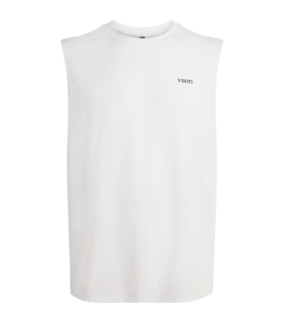 VUORI Mens Viewpoint Muscle 2.0 Tank Top Wbz White/breeze Image 1