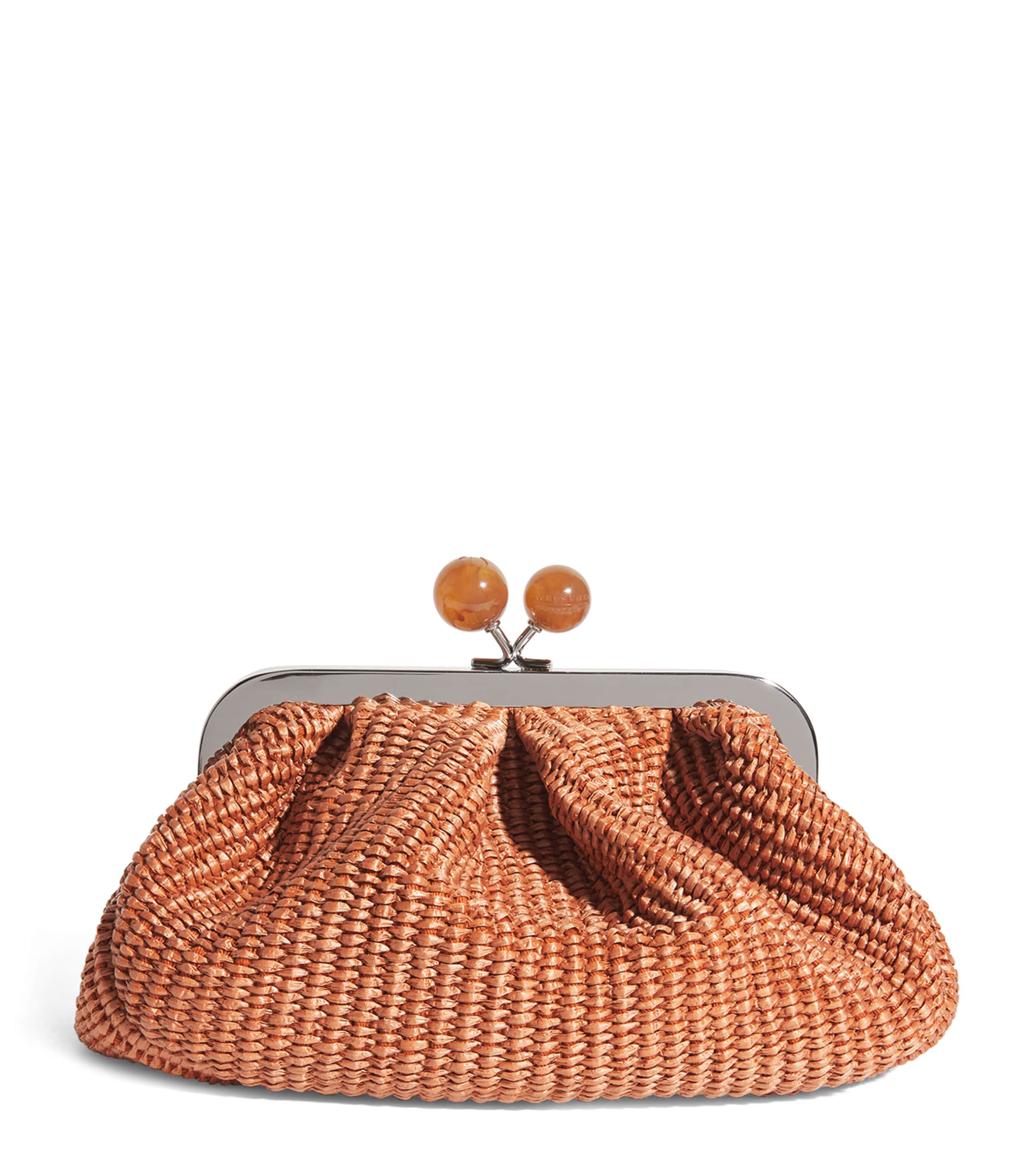 Weekend Max Mara Small Raffia-effect Pasticcino Bag In Brown