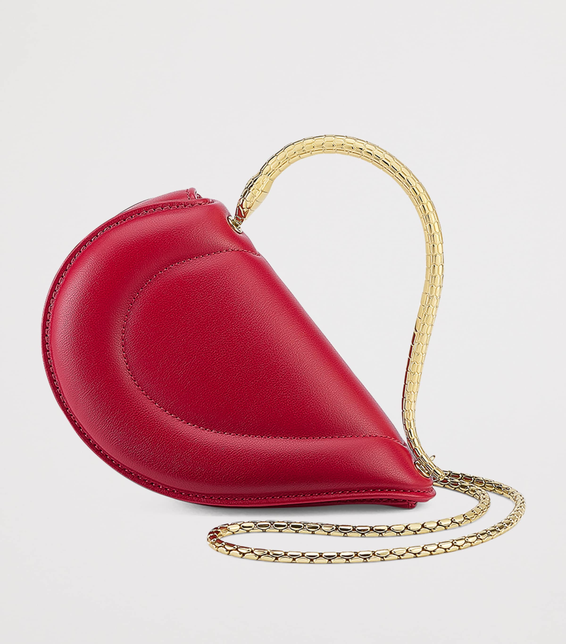 Leather Serpenti Cuore 1968 Top-Handle Bag RED MEDIUM Image 6