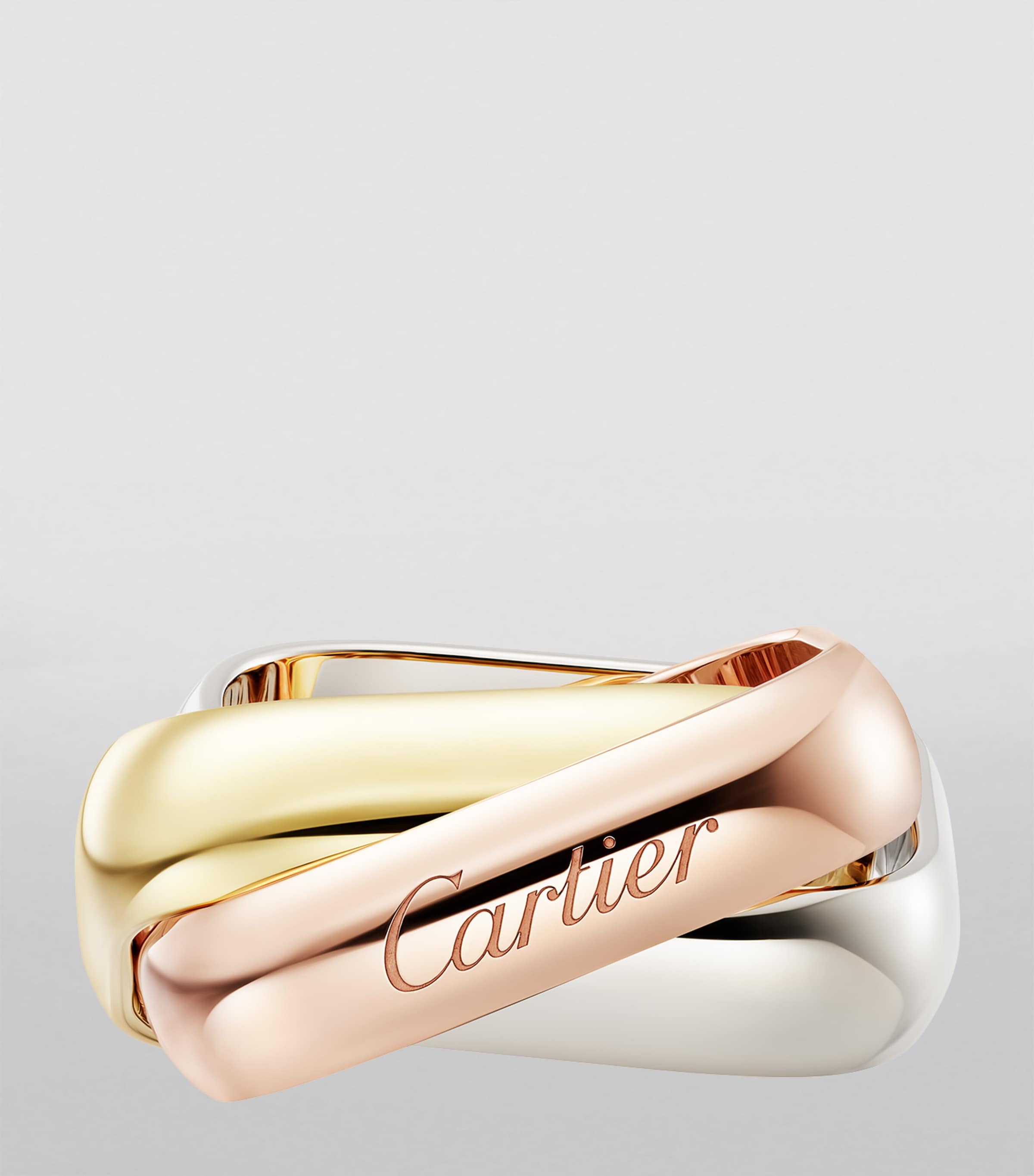 Large Yellow, White and Rose Gold Trinity Ring MIXED GOLD Image 3