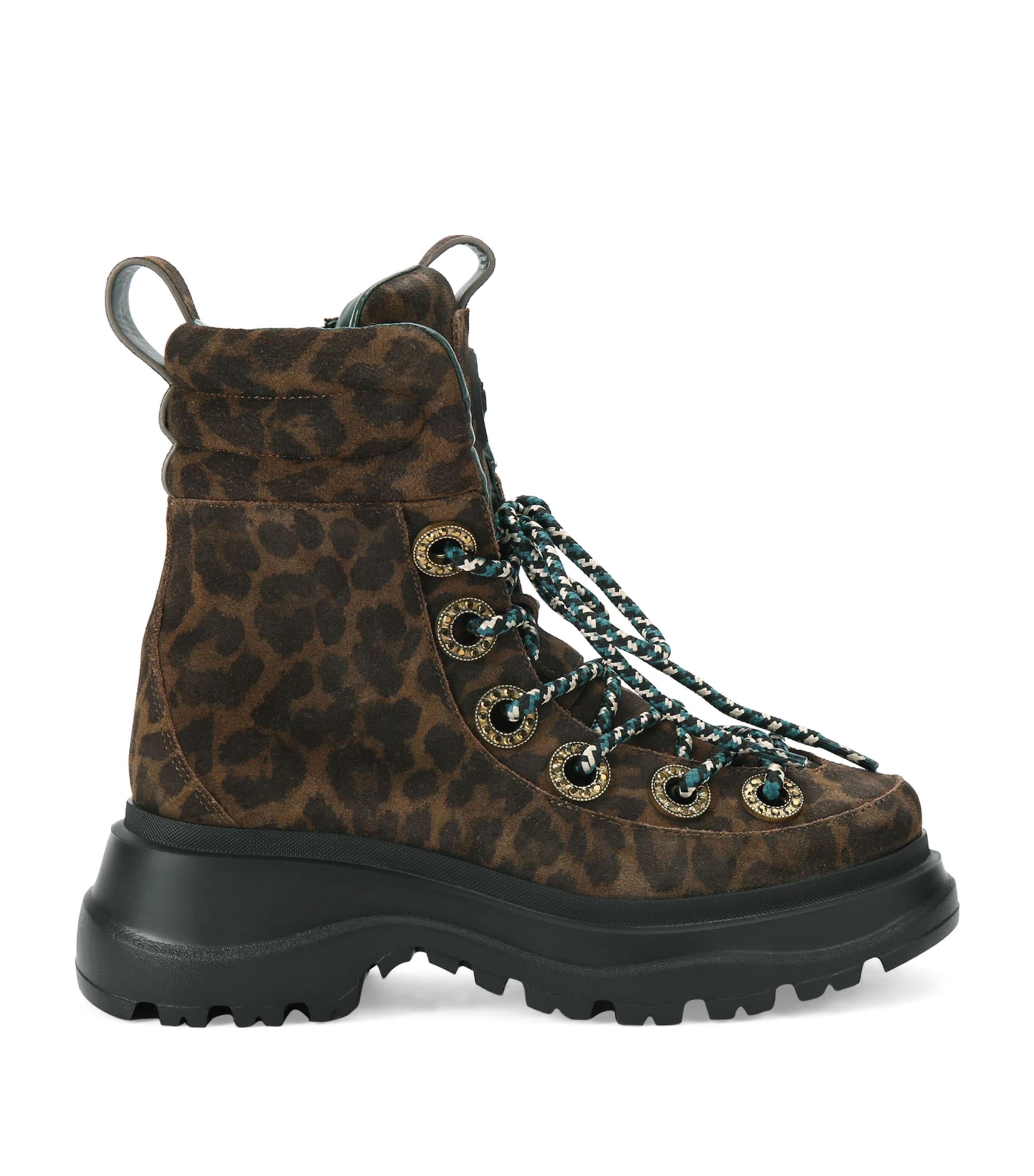 Kurt Geiger Kensington Crystal-embellished Leopard Boots In Animal Print