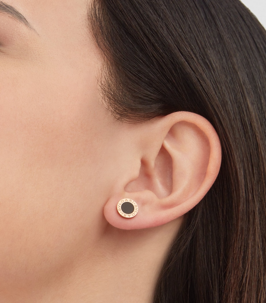 Rose Gold and Onyx BVLGARI BVLGARI Single Stud Earring PINK GOLD Image 3