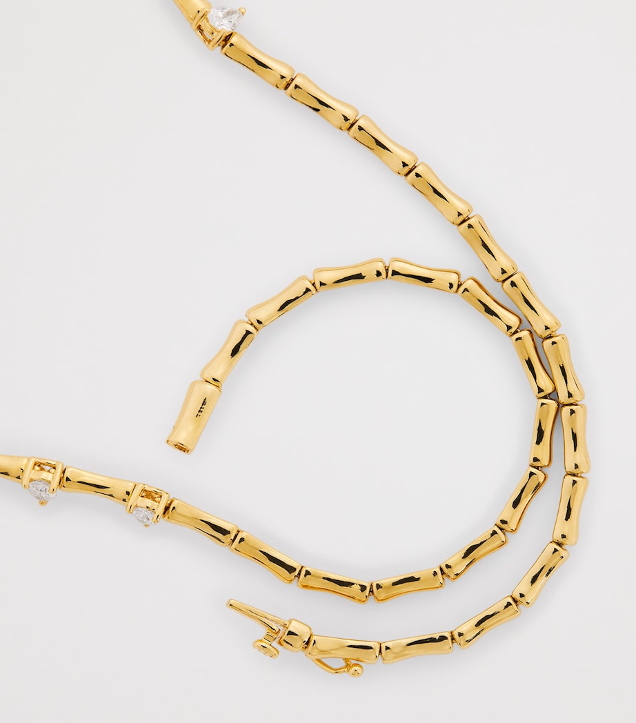 Yellow Gold and Diamond Bamboo Necklace YELLOW GOLD Image 3
