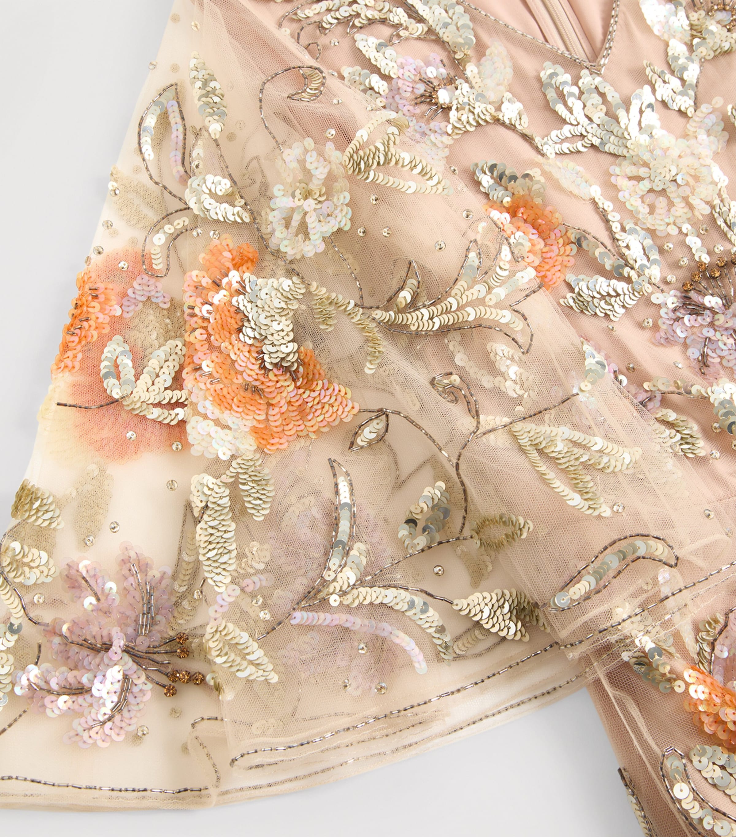 Valentino Womens Tulle Embellished Sequin Gown Image 7
