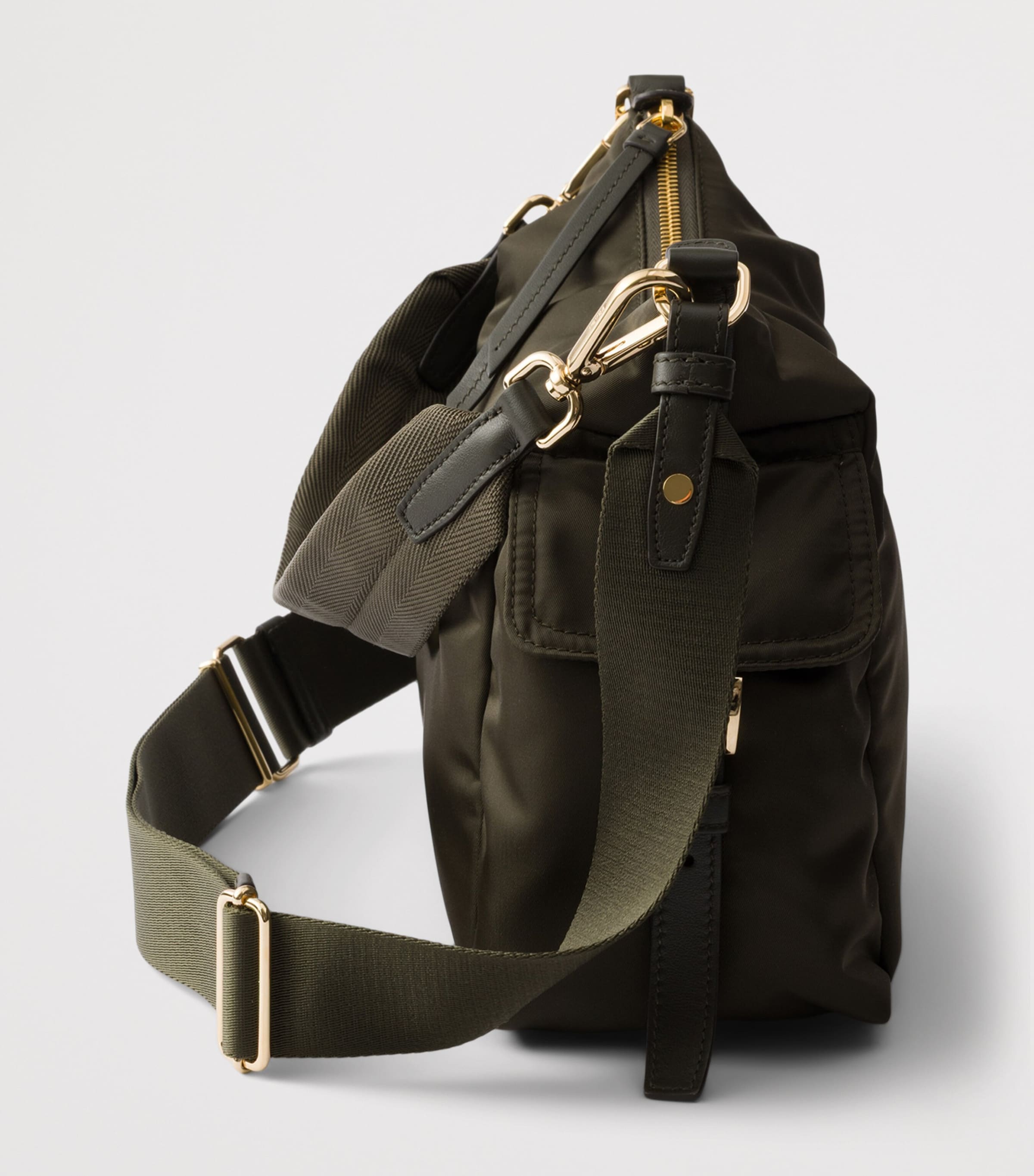 Prada Large Re-Nylon and Leather Explore Shoulder Bag Green Image 6