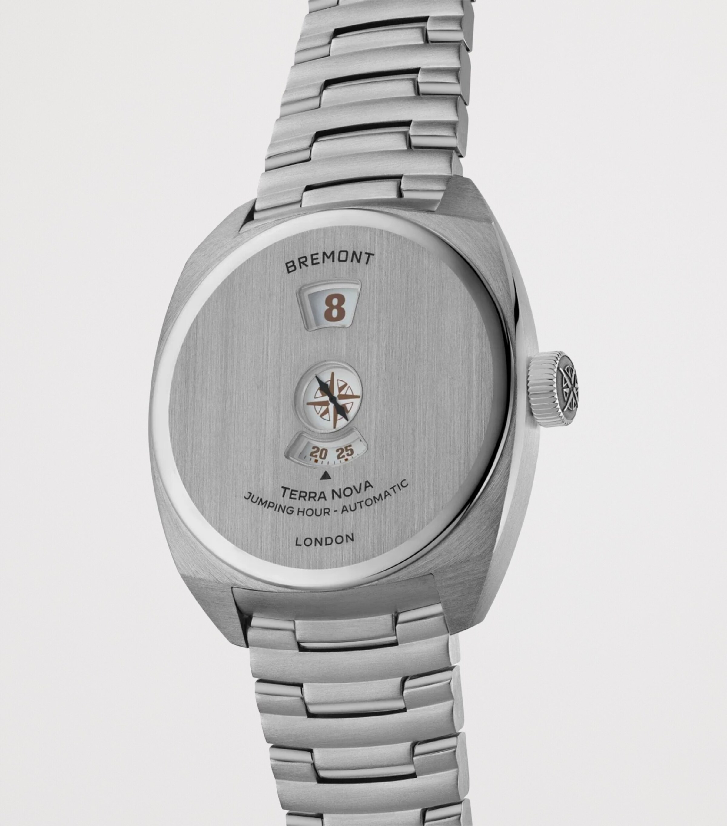 Stainless Steel Terra Nova Jumping Hour Watch 38mm STEEL Image 3